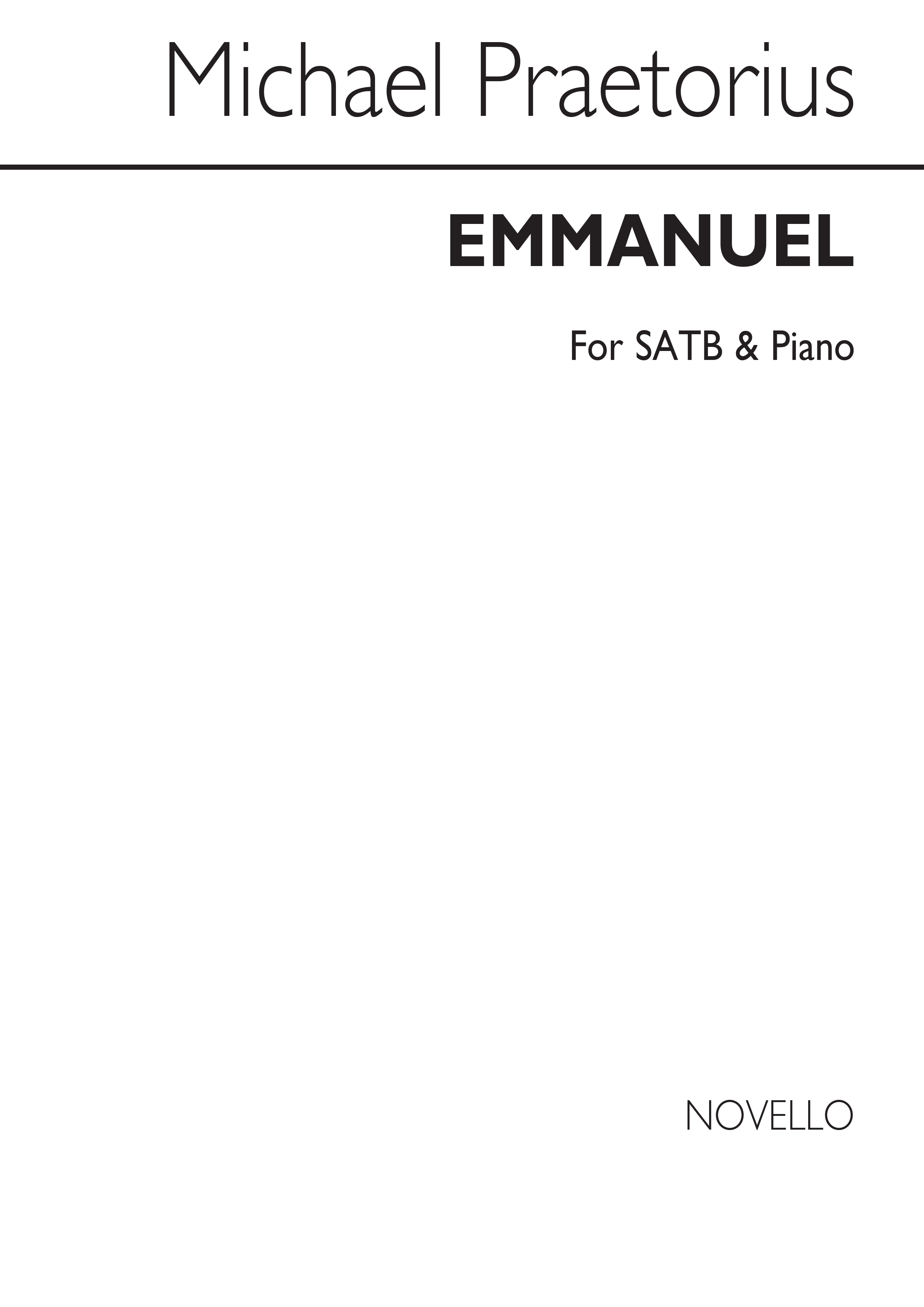 Michael Praetorius: Emmanuel Satb/Piano (English Version By Walter Emery)(E/L)