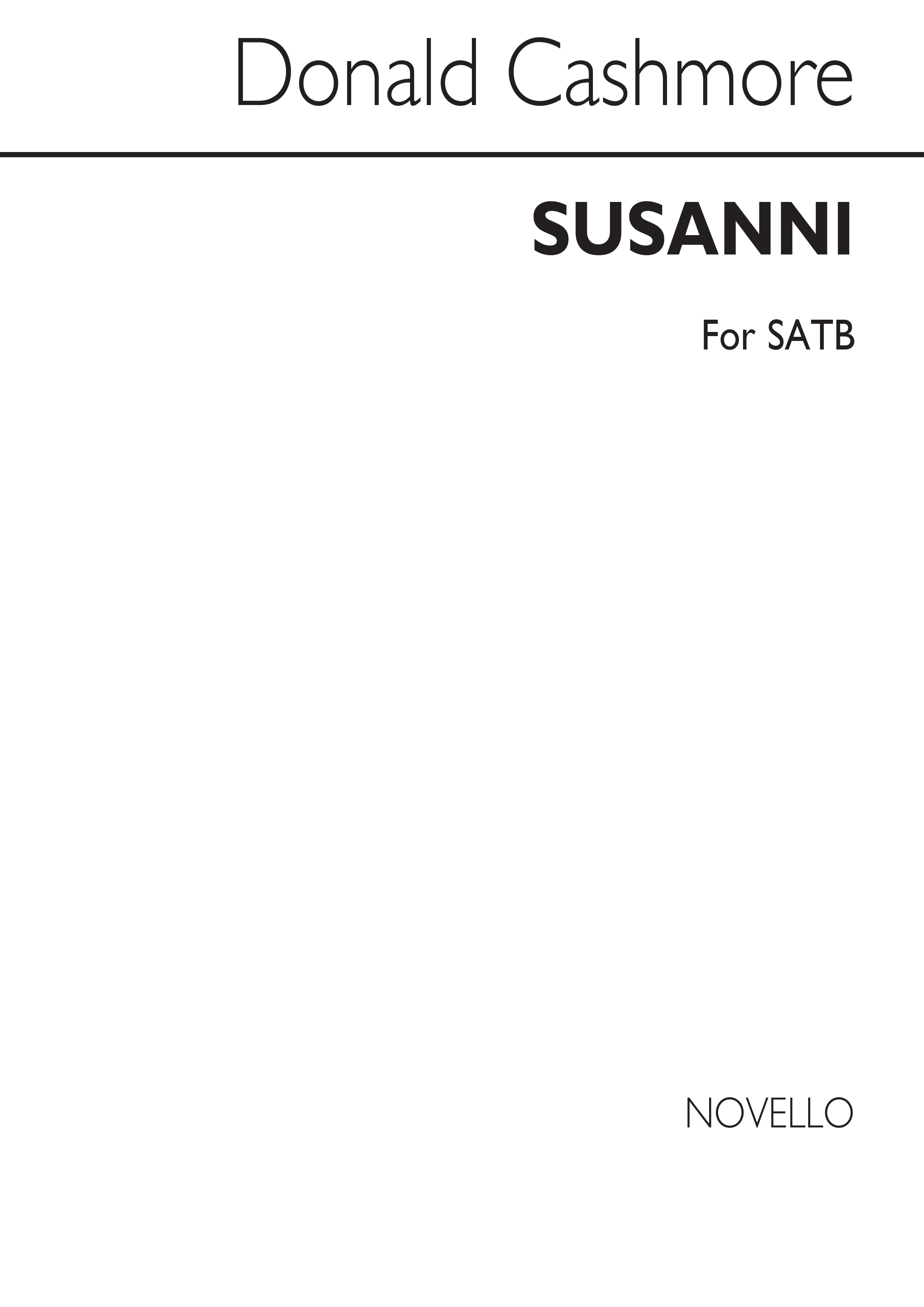 Cashmore: Susanni for SATB Chorus and Organ