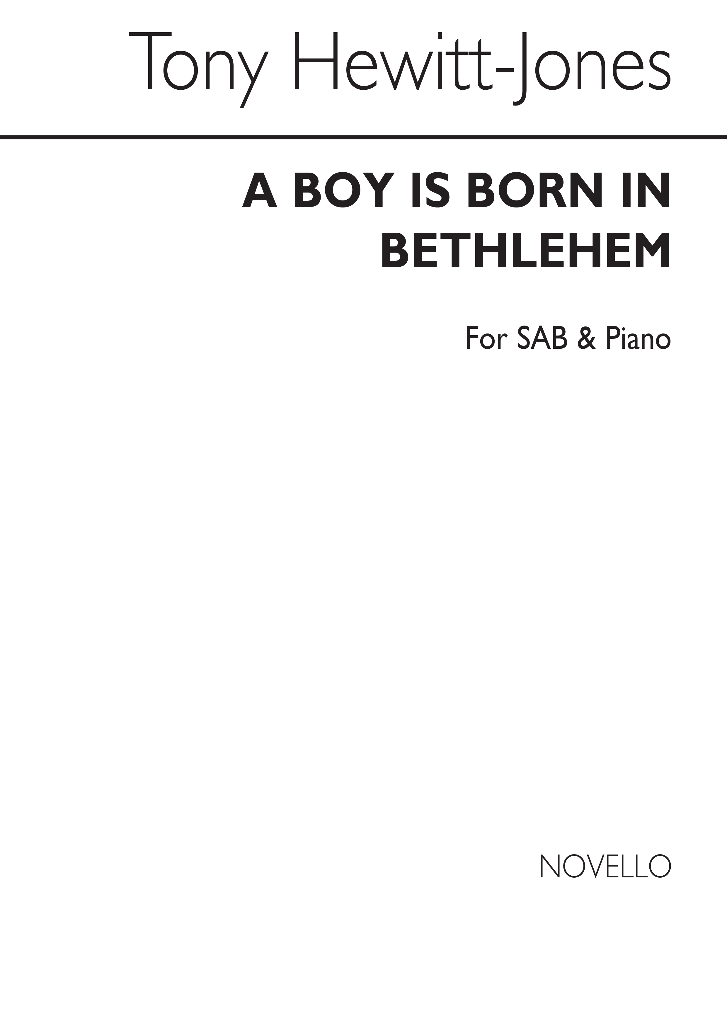 Hewitt-jones, T A Boy Is Born In Bethlehem Sab/Piano