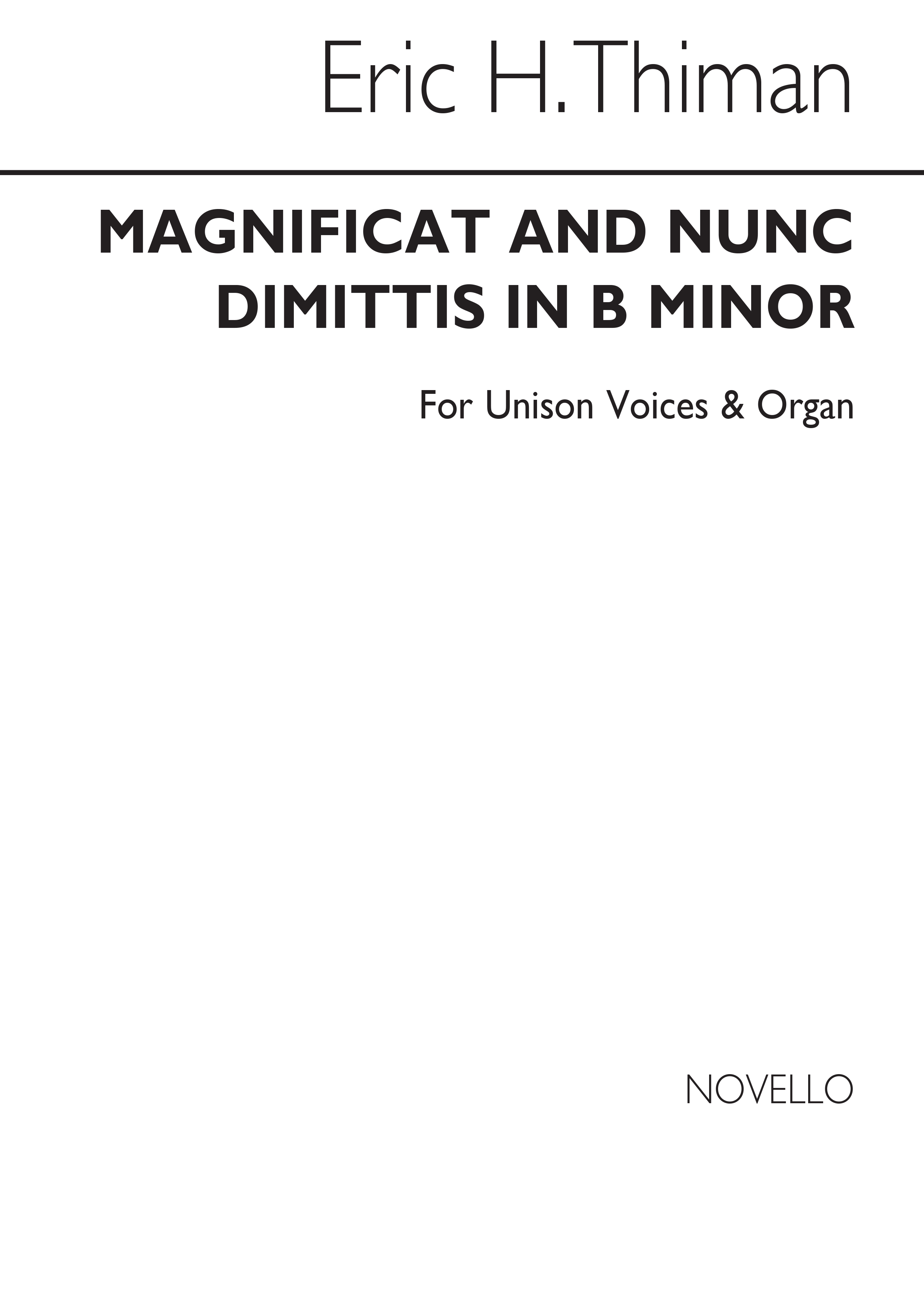Eric Thiman: Magnificat And Nunc Dimittis In B Minor (Unison Voices)