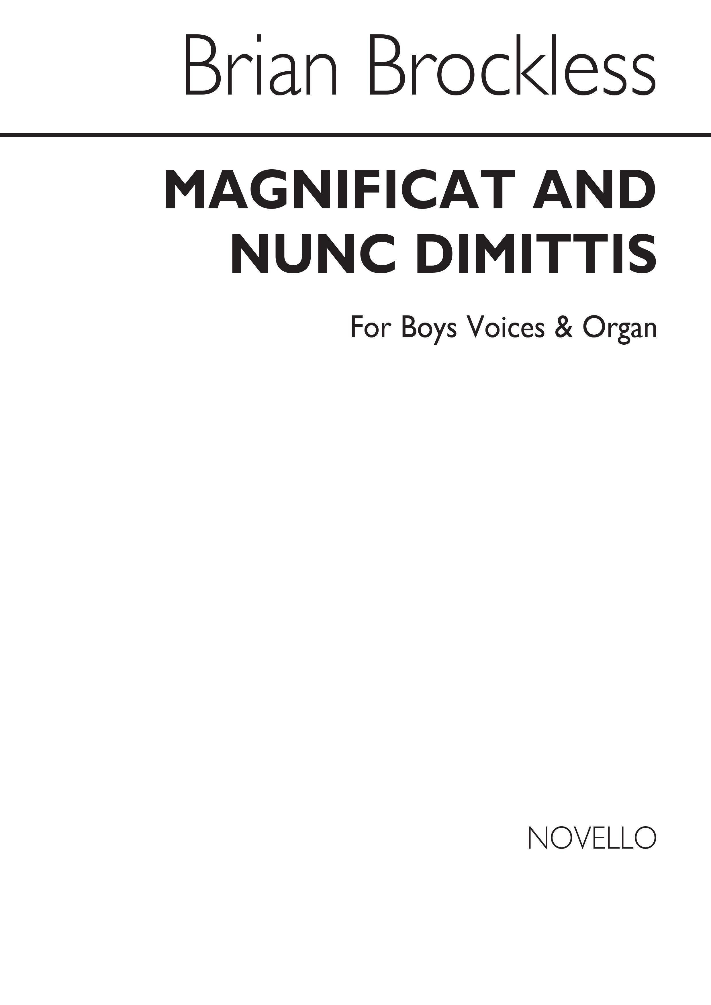 Brian Brockless: Magnificat And Nunc Dimittis