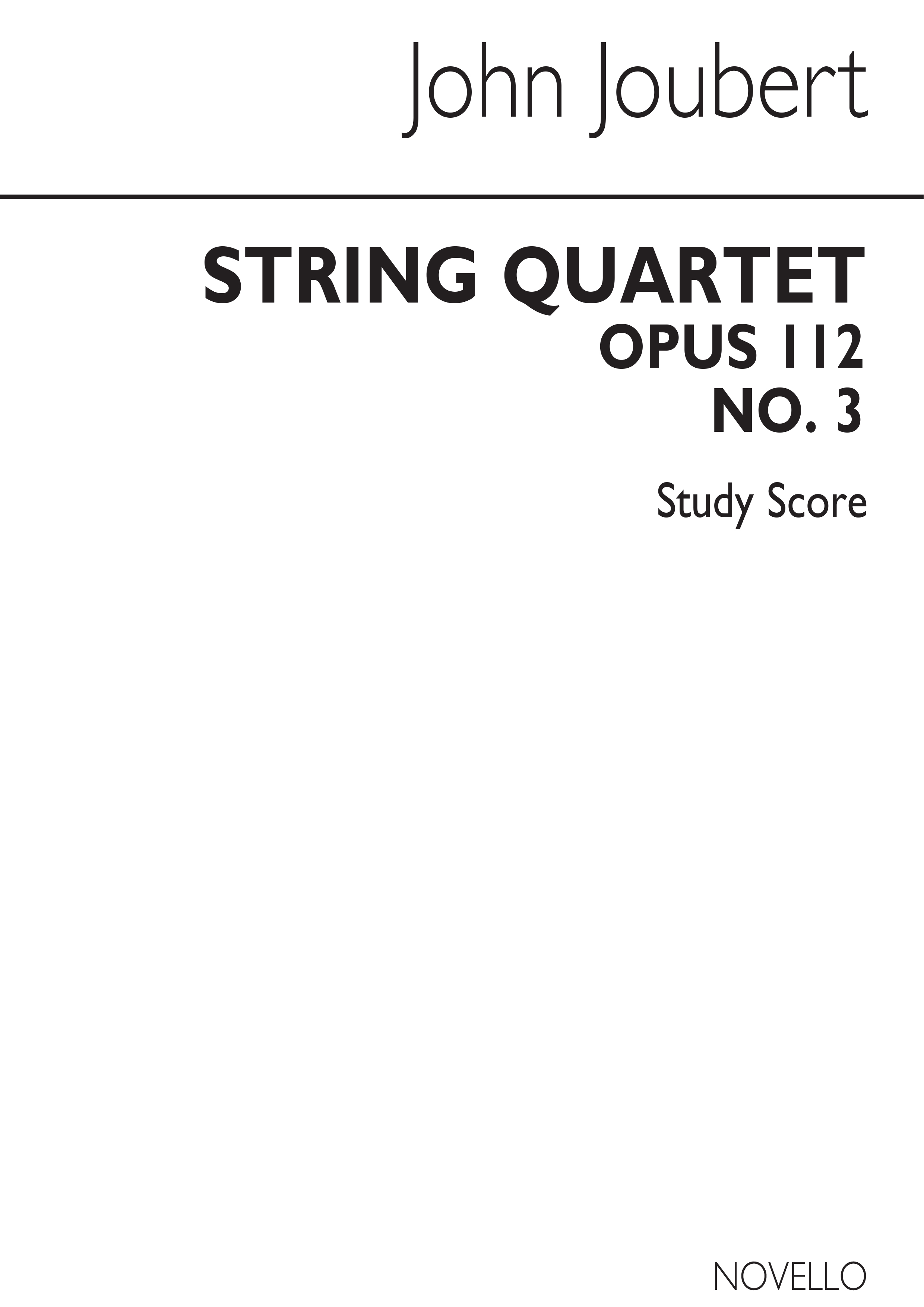 John Joubert: String Quartet No.3 (Score)