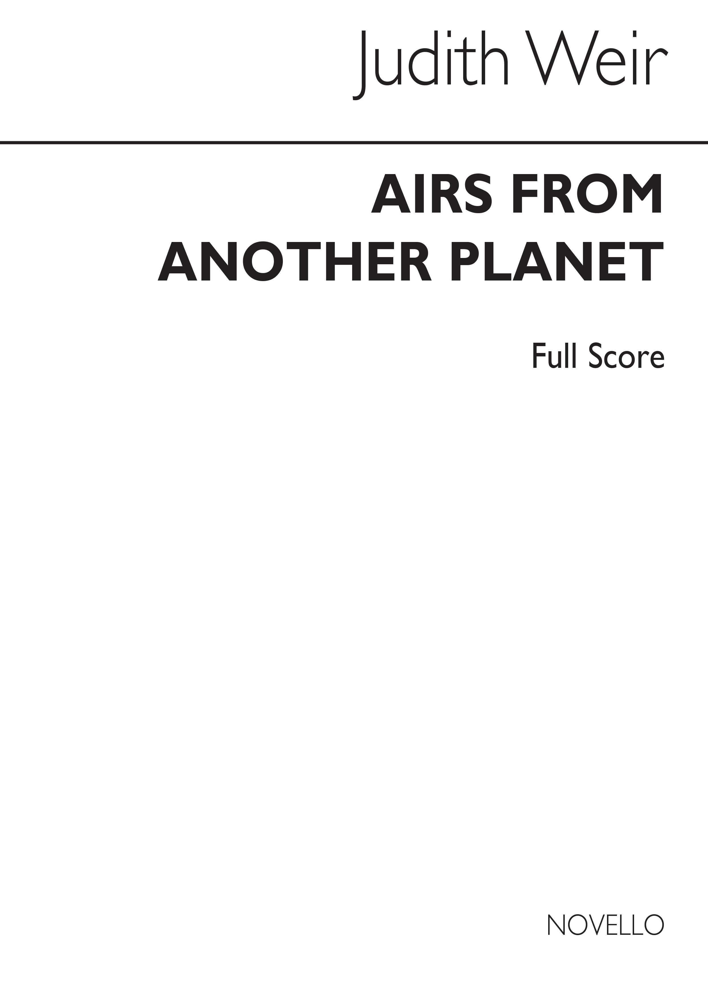 Judith Weir: Airs From Another Planet (Score)