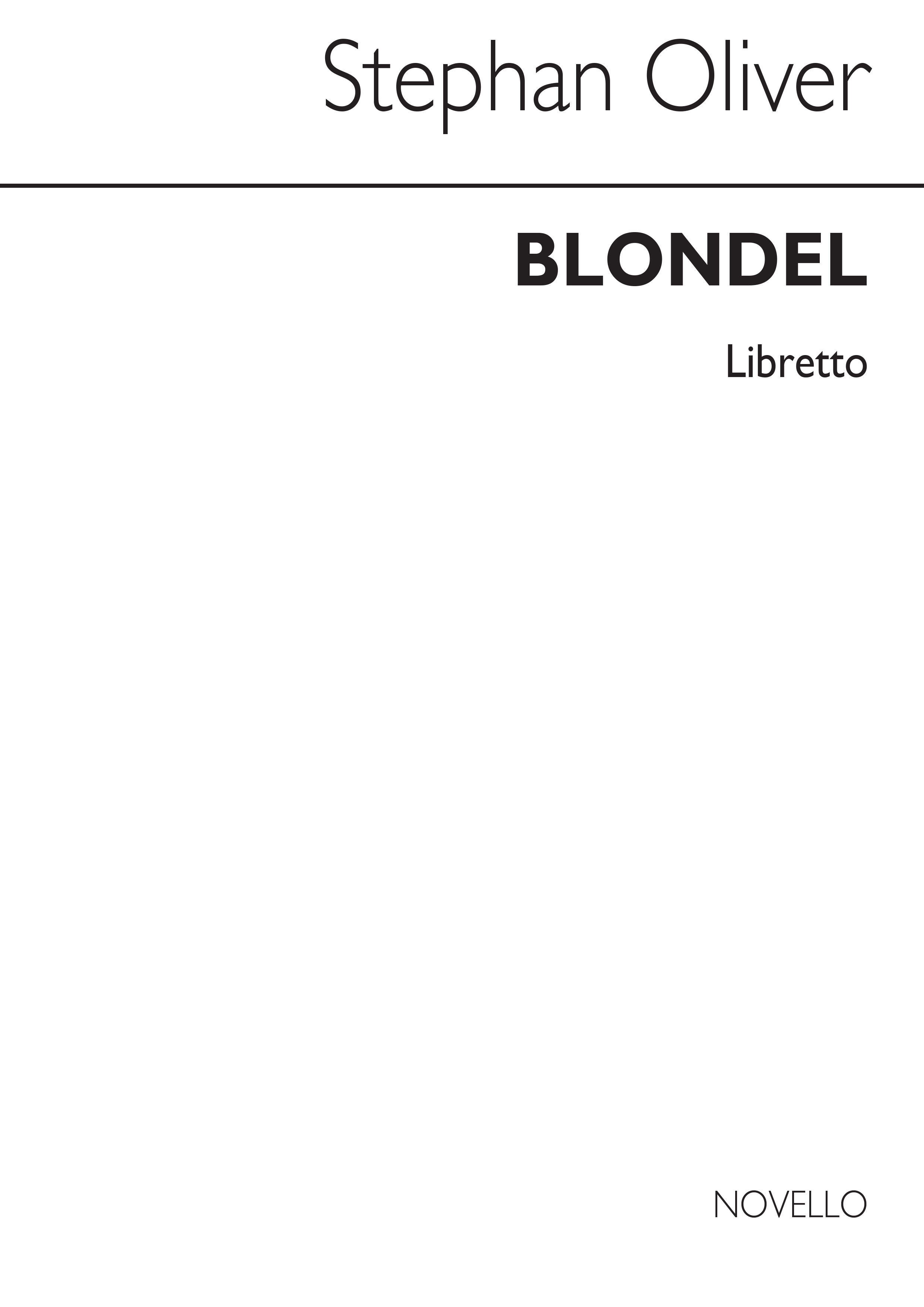 Rice: Blondel (Libretto)