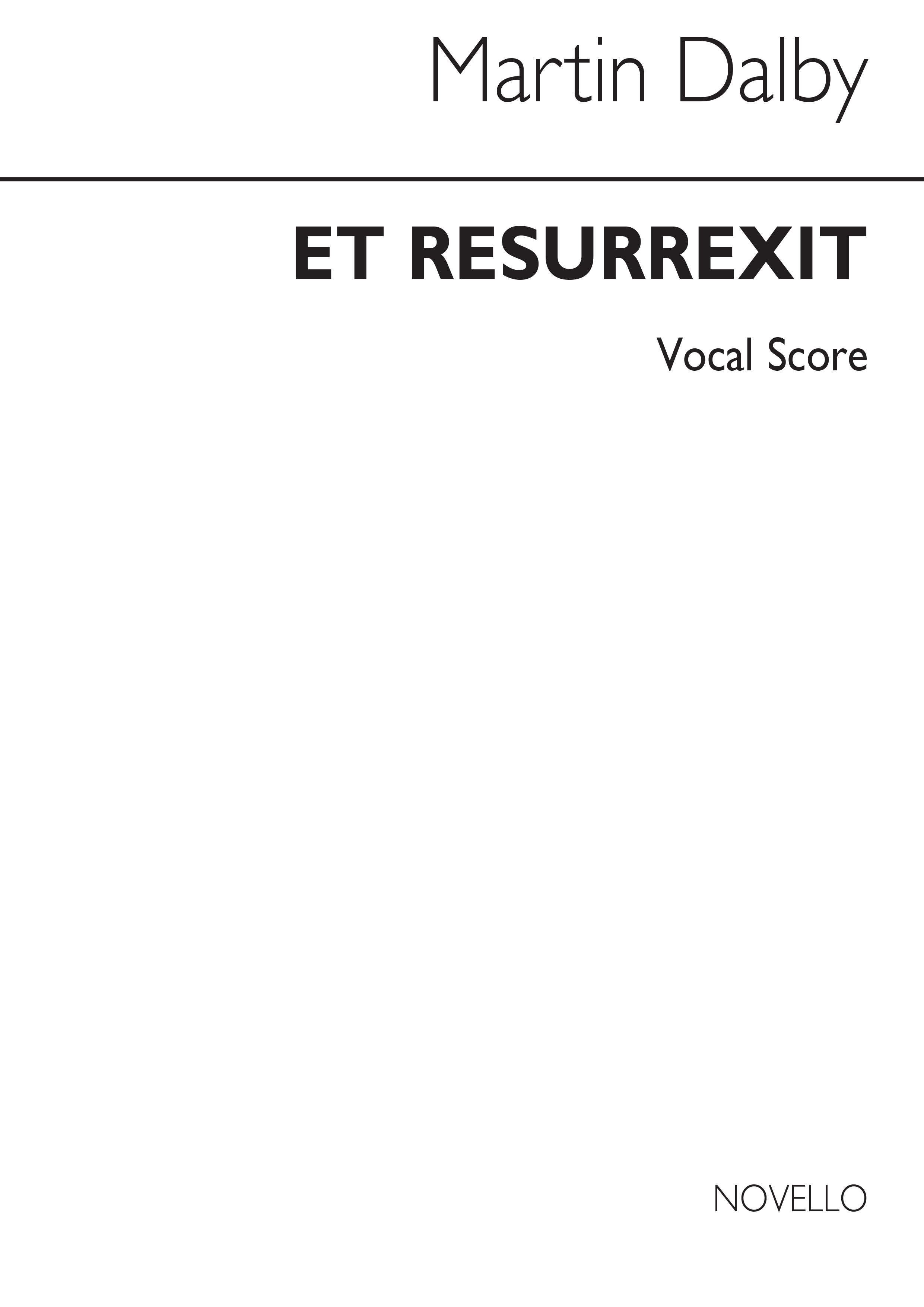 Martin Dalby: Et Resurrexit (Vocal Score)