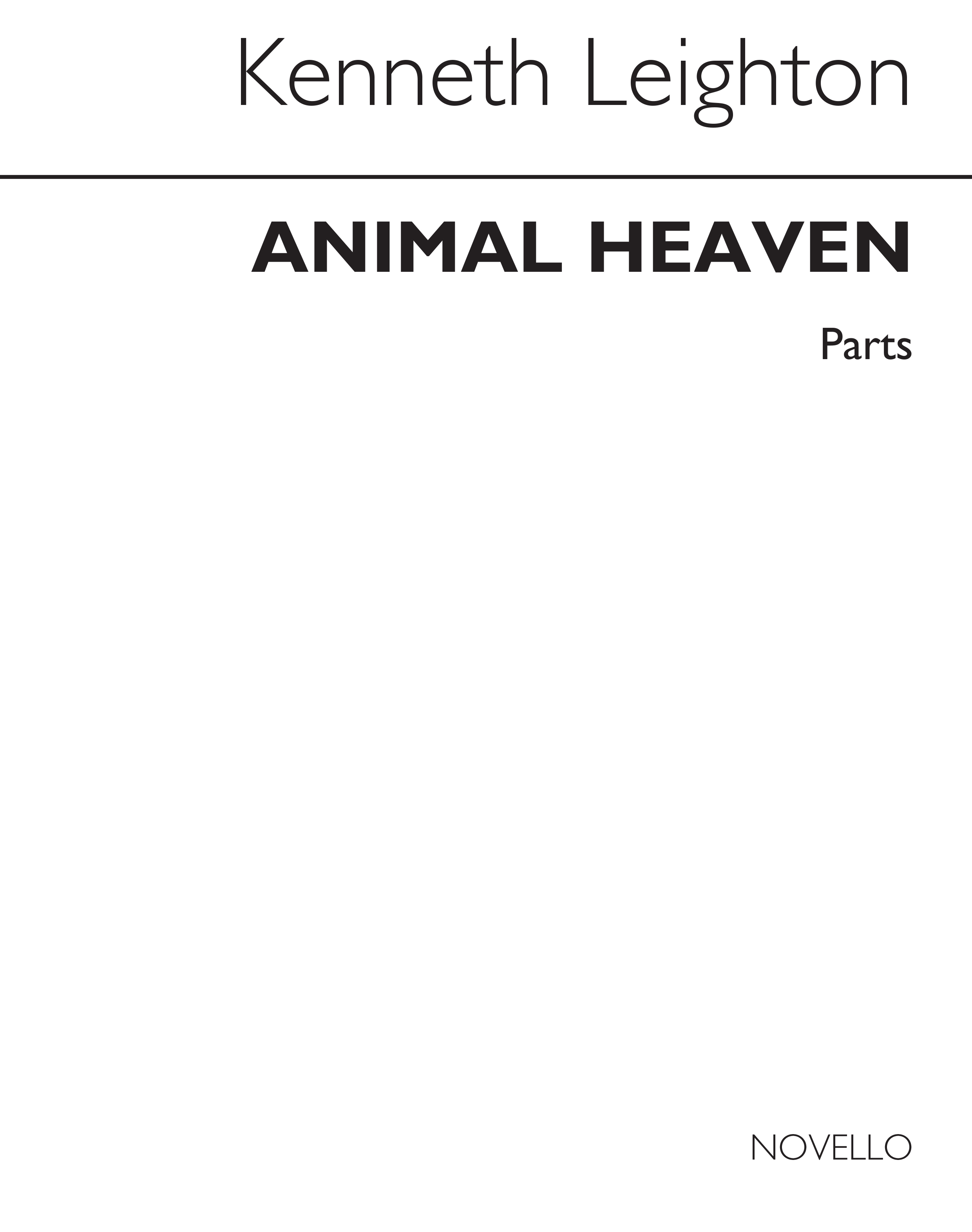 Kenneth Leighton: Animal Heaven Op.83 (Instrumental Parts)