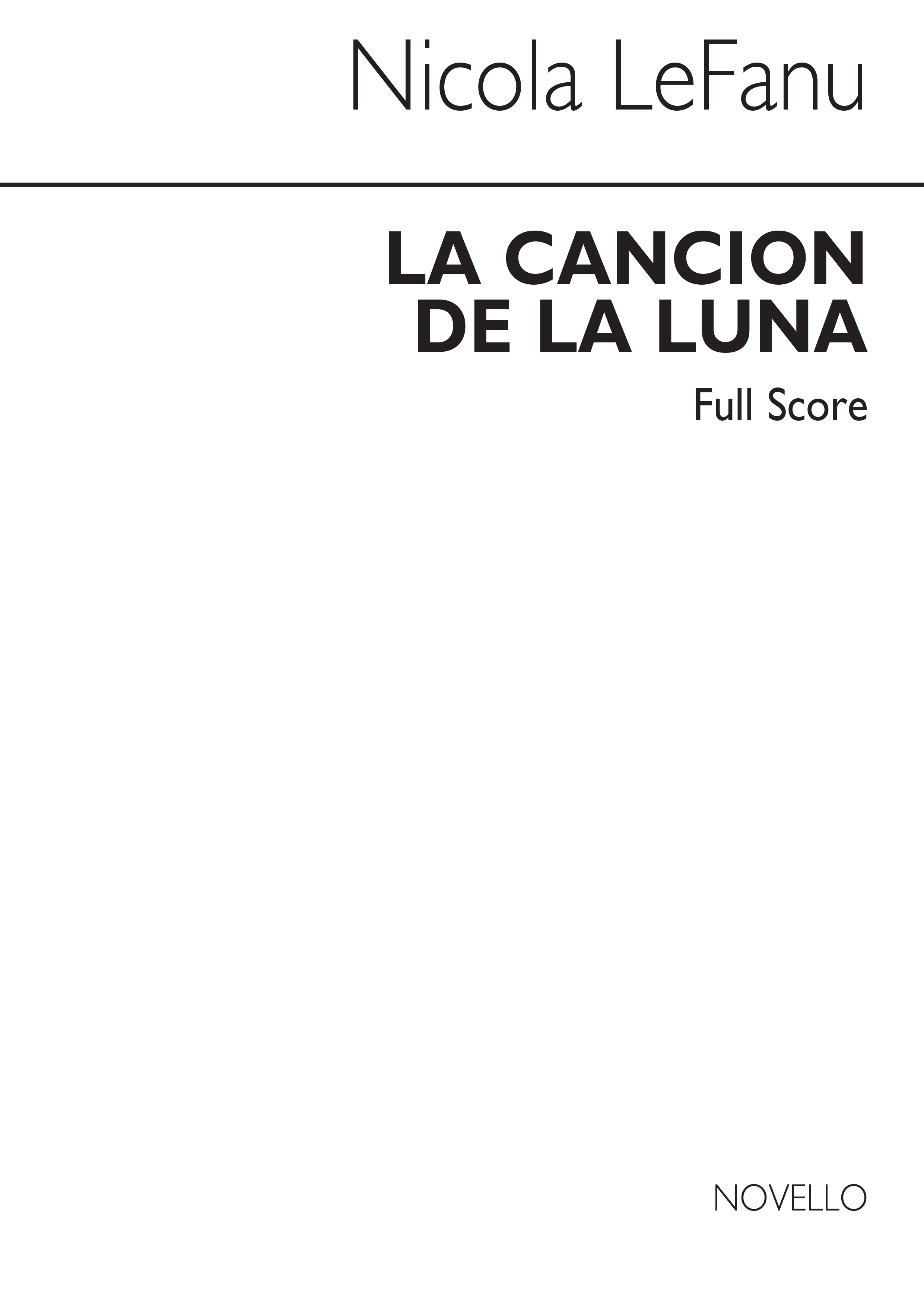 Lefanu: La Cancion De La Luna (Score)