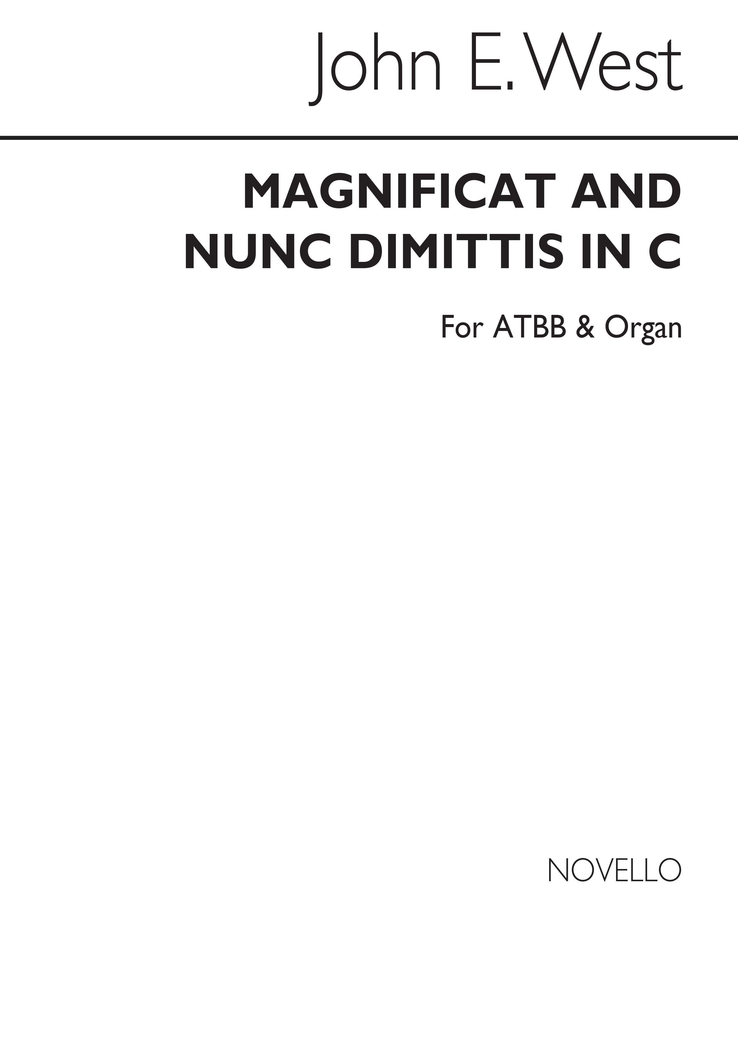 West, J Magnificat And Nunc Dimittis In C Atbb/Organ