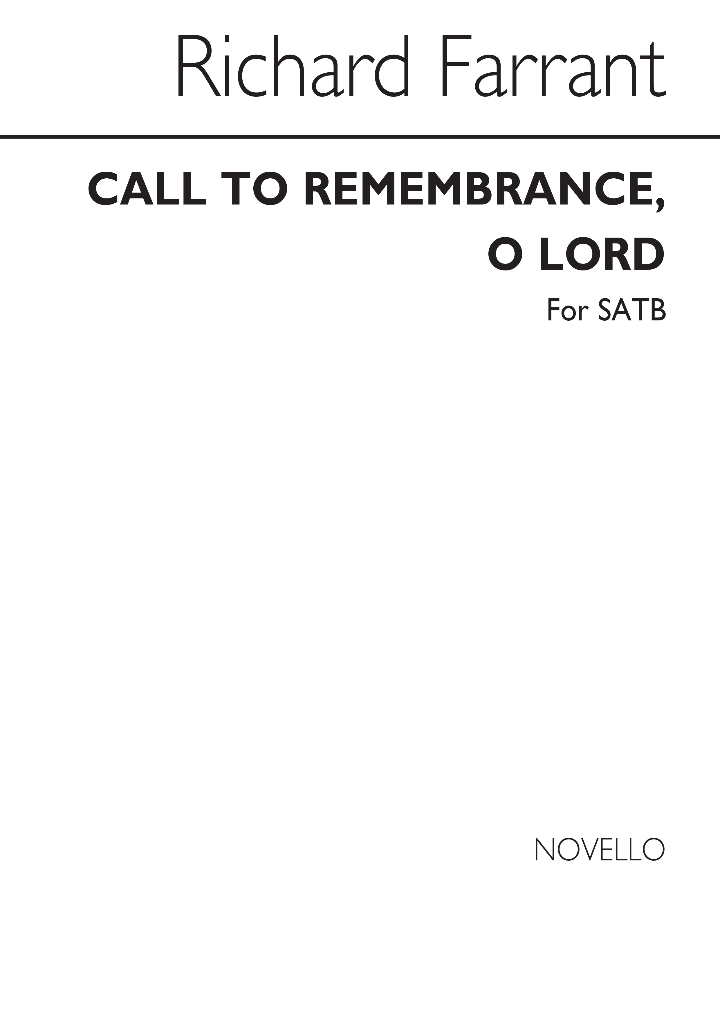 Richard Farrant: Call To Remembrance O Lord (SATB)