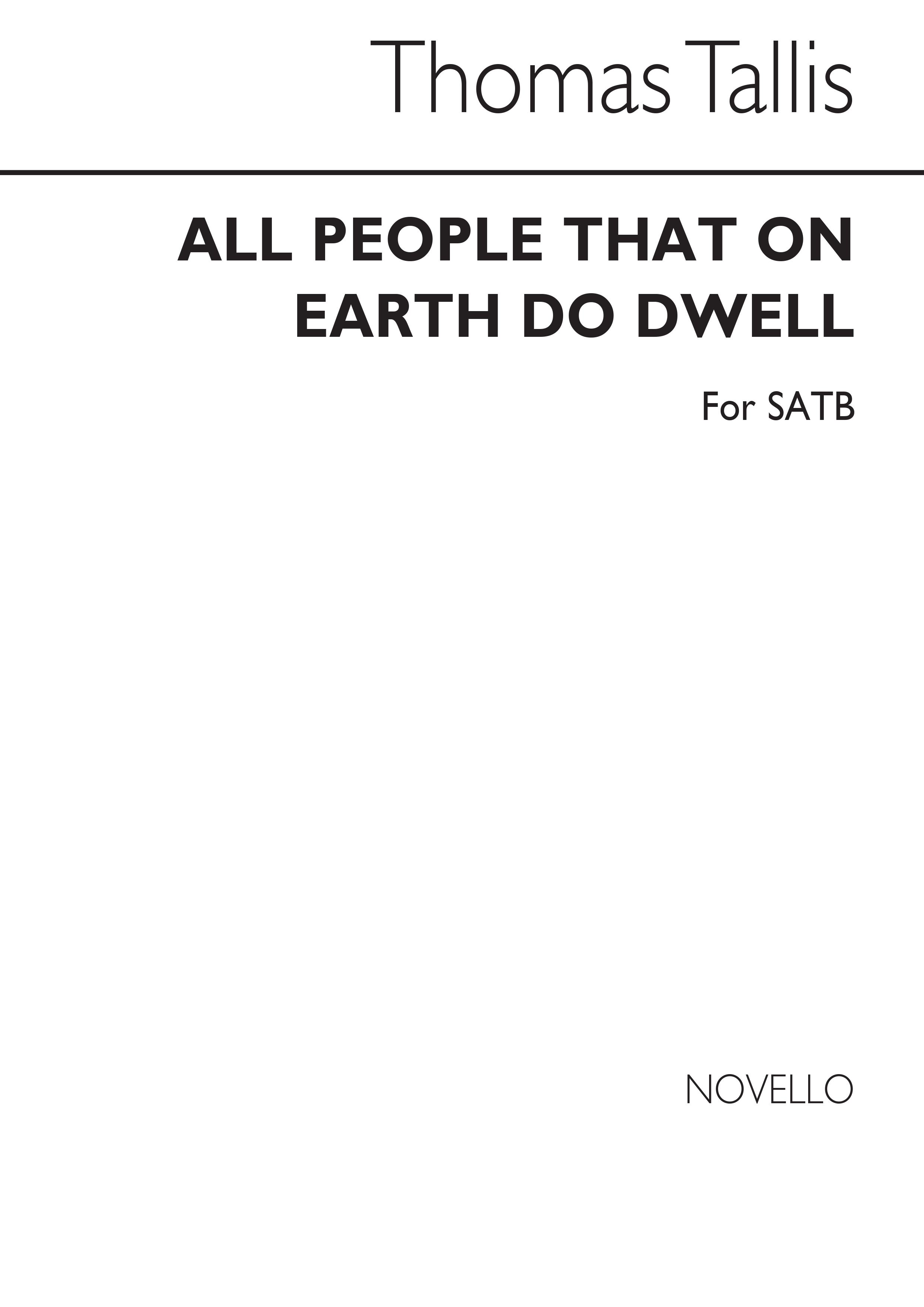 Thomas Tallis: All People That On Earth Do Dwell Satb