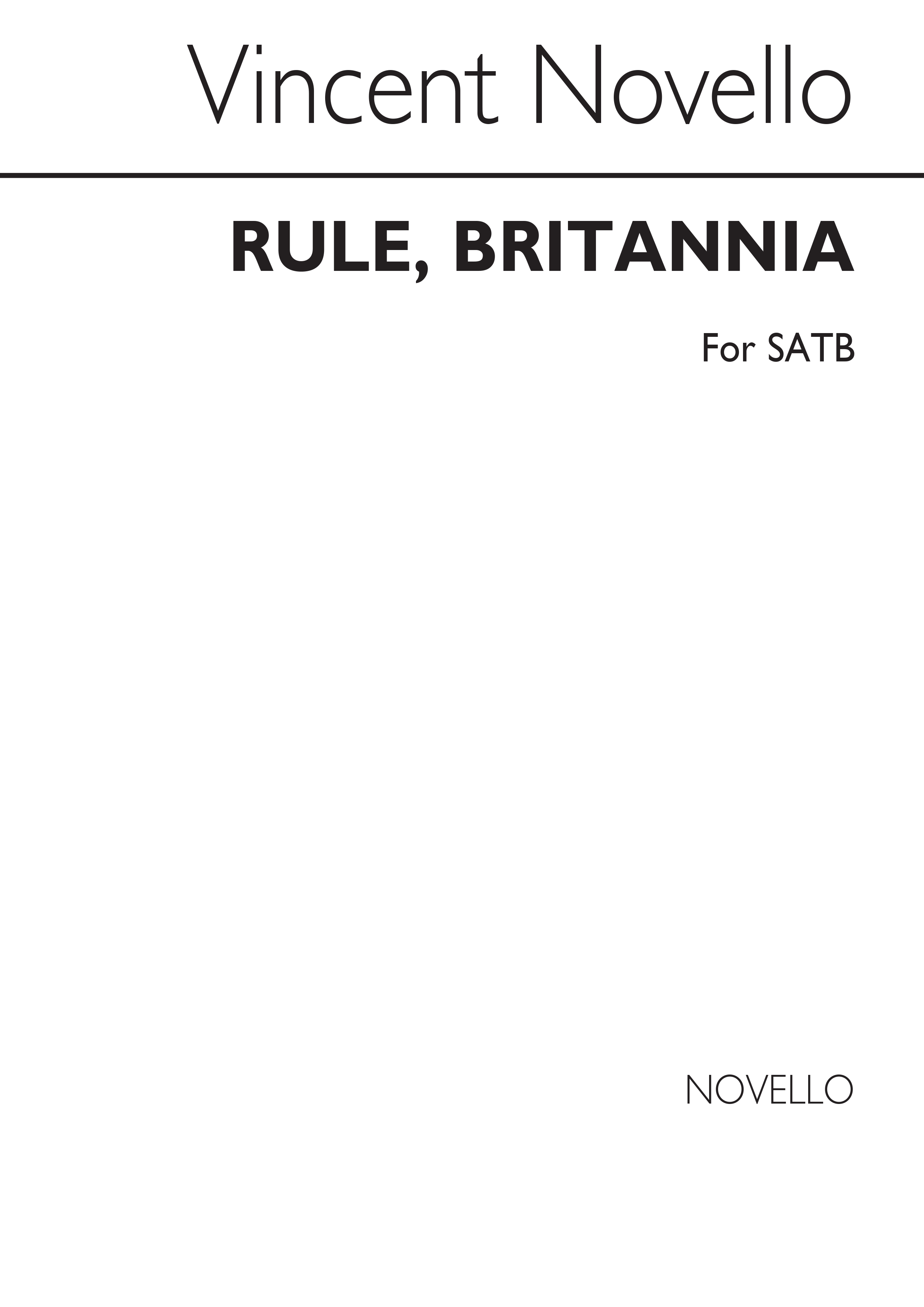 Vincent Novello: Rule, Britannia Satb