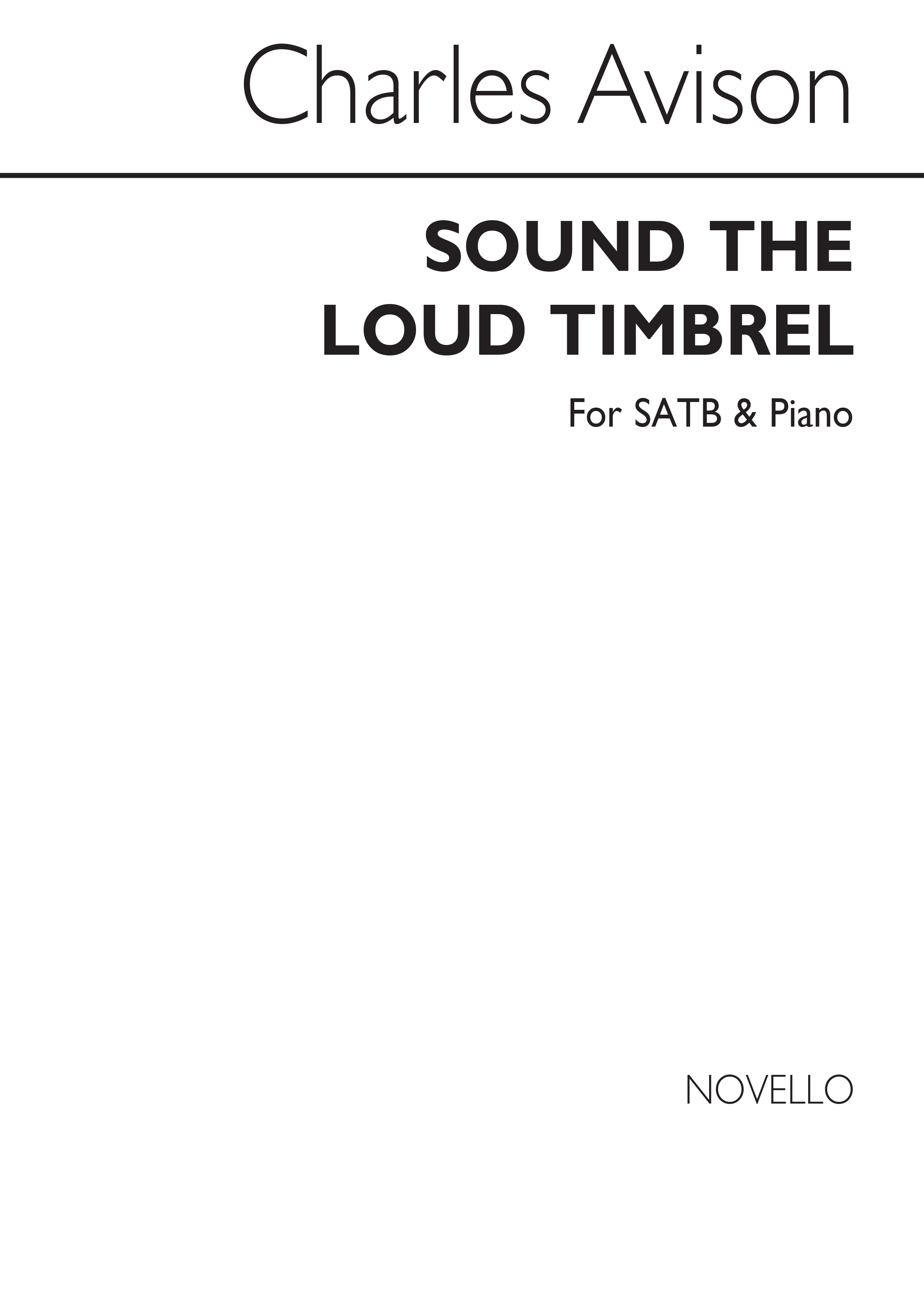Charles Avison: Sound The Loud Timbrel Satb/Piano