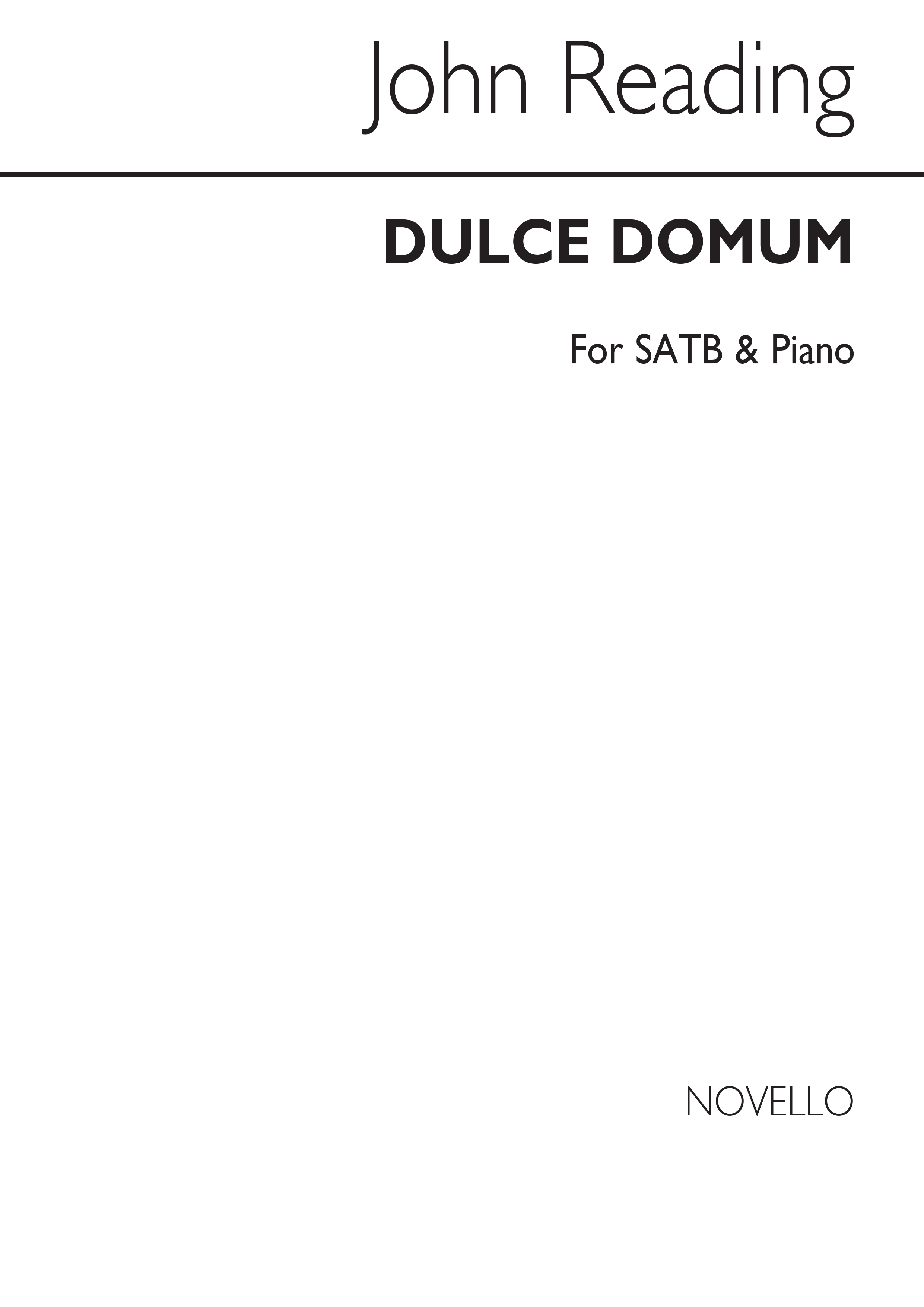 John Reading: Dulce Domum Satb/Piano (English/Latin)