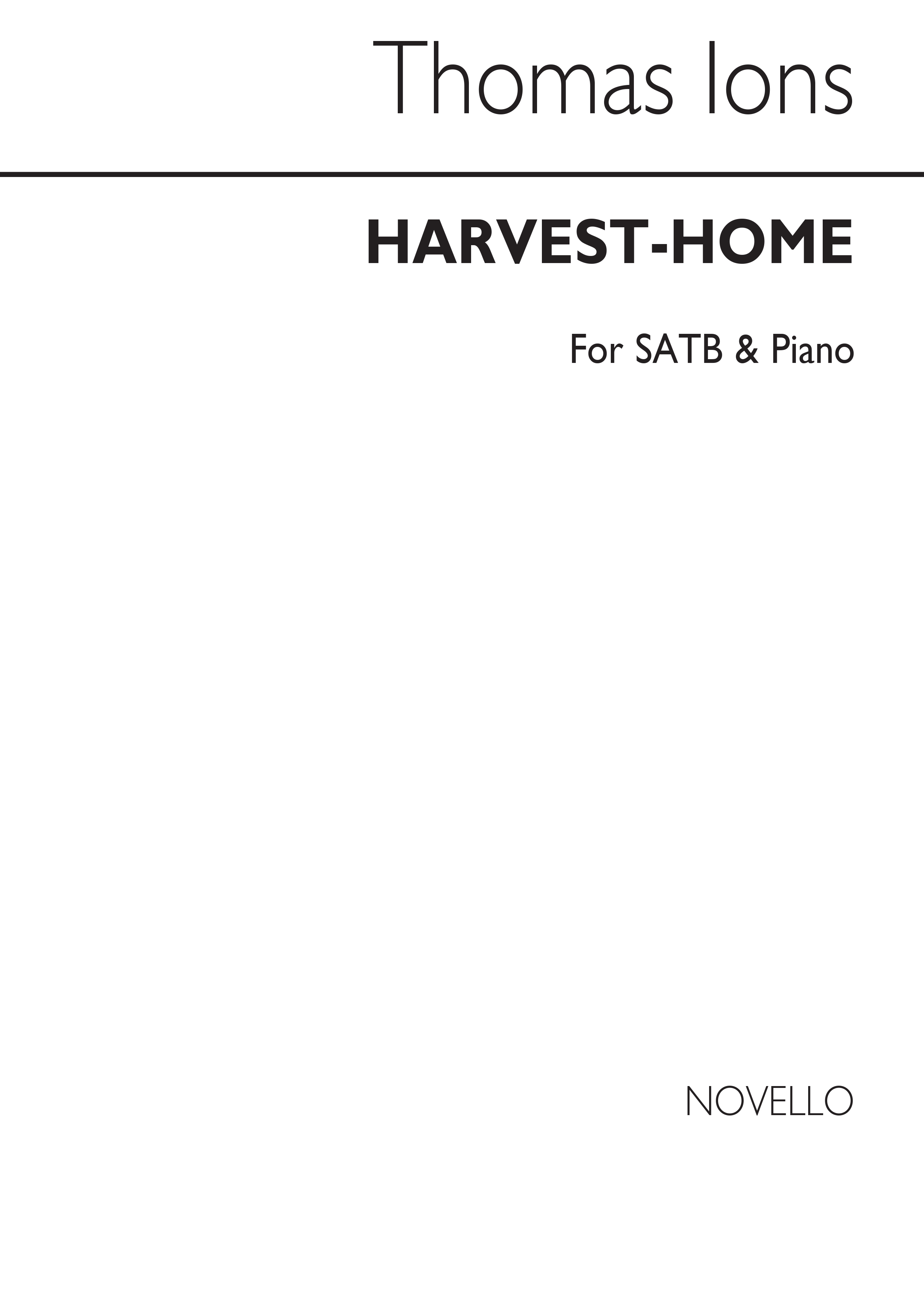 Thomas Ions: Harvest-home Satb/Piano