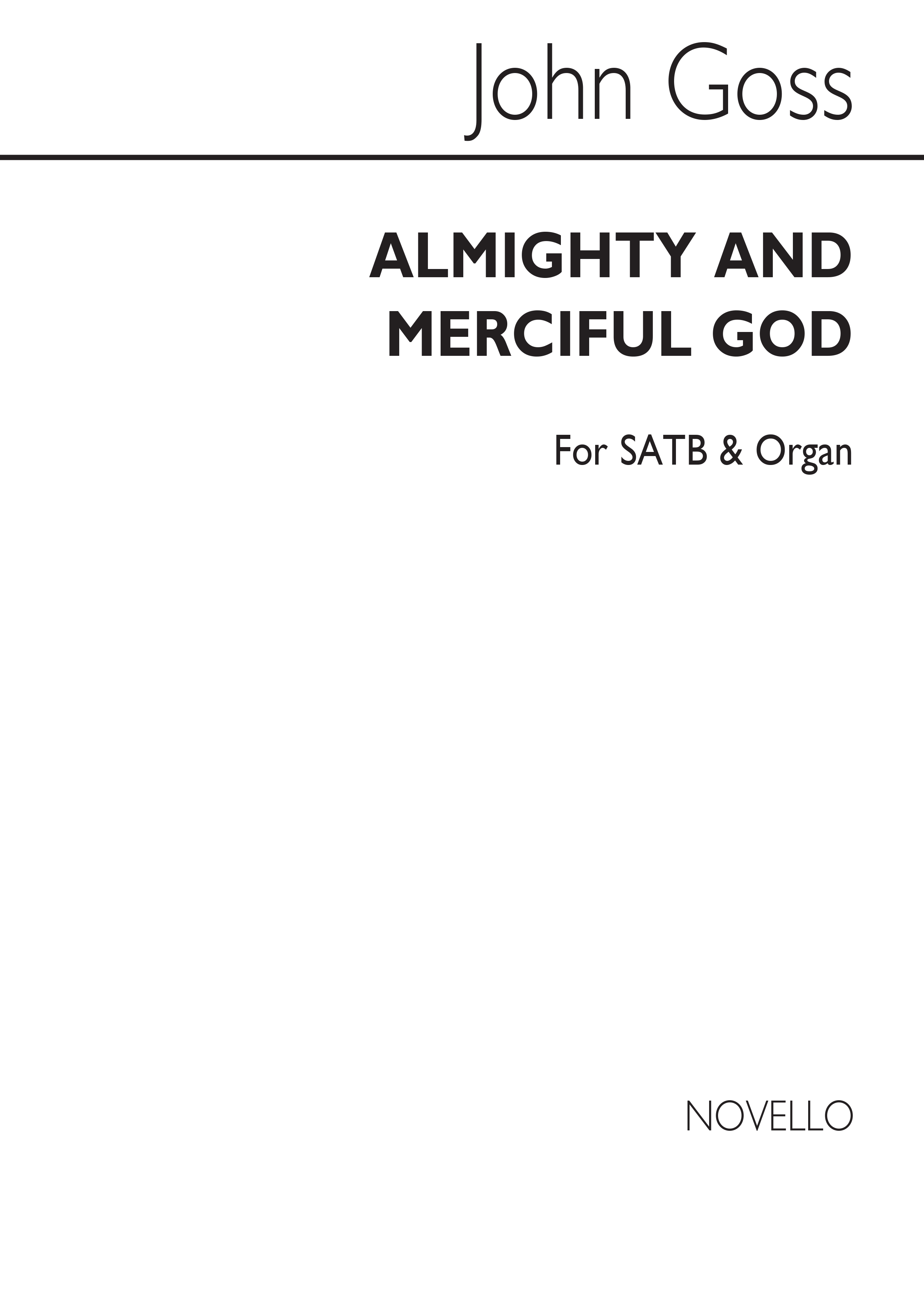 John Goss: Almighty And Merciful God Satb/Organ