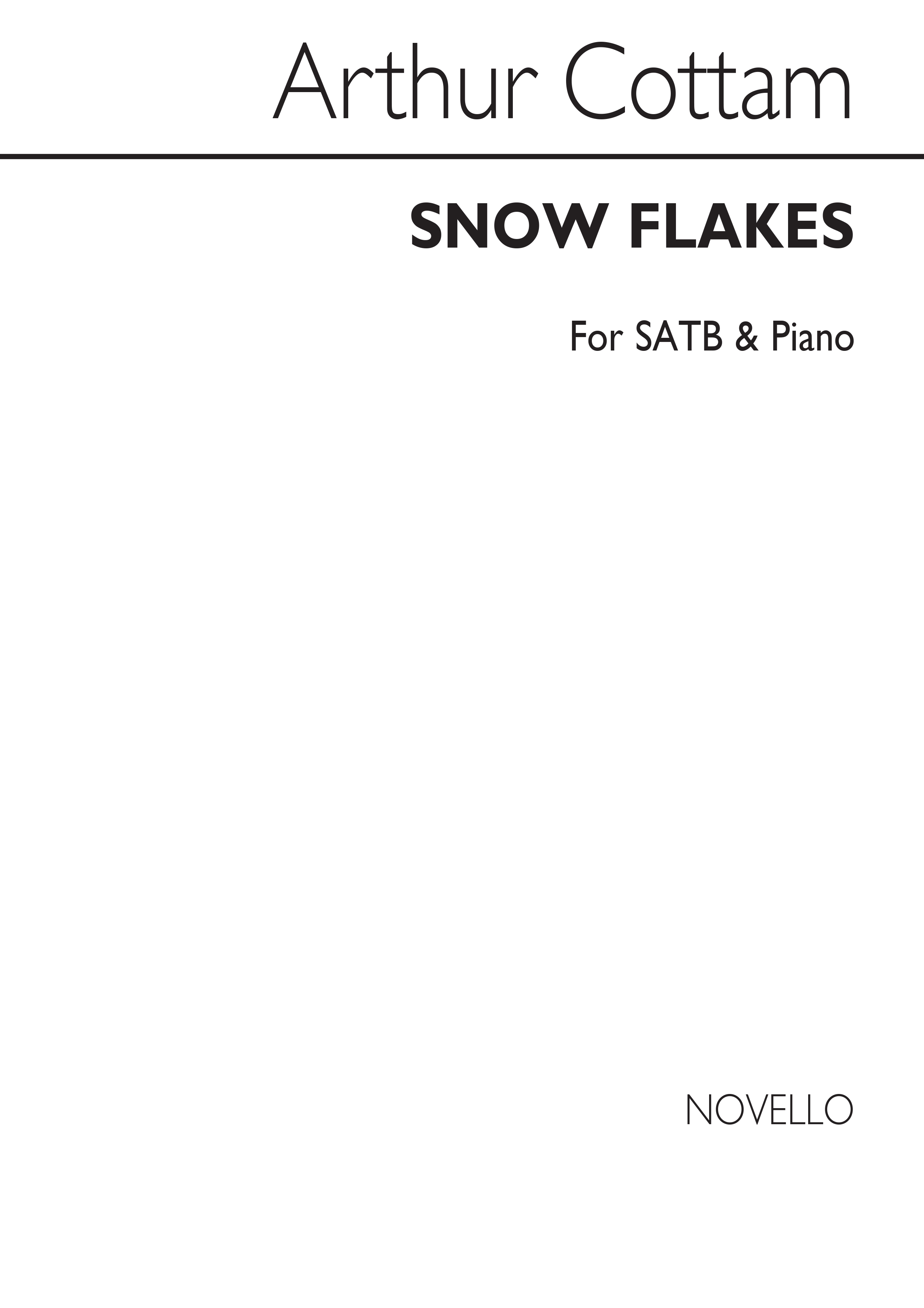 Arthur Cottam: Snow-flakes Satb/Piano