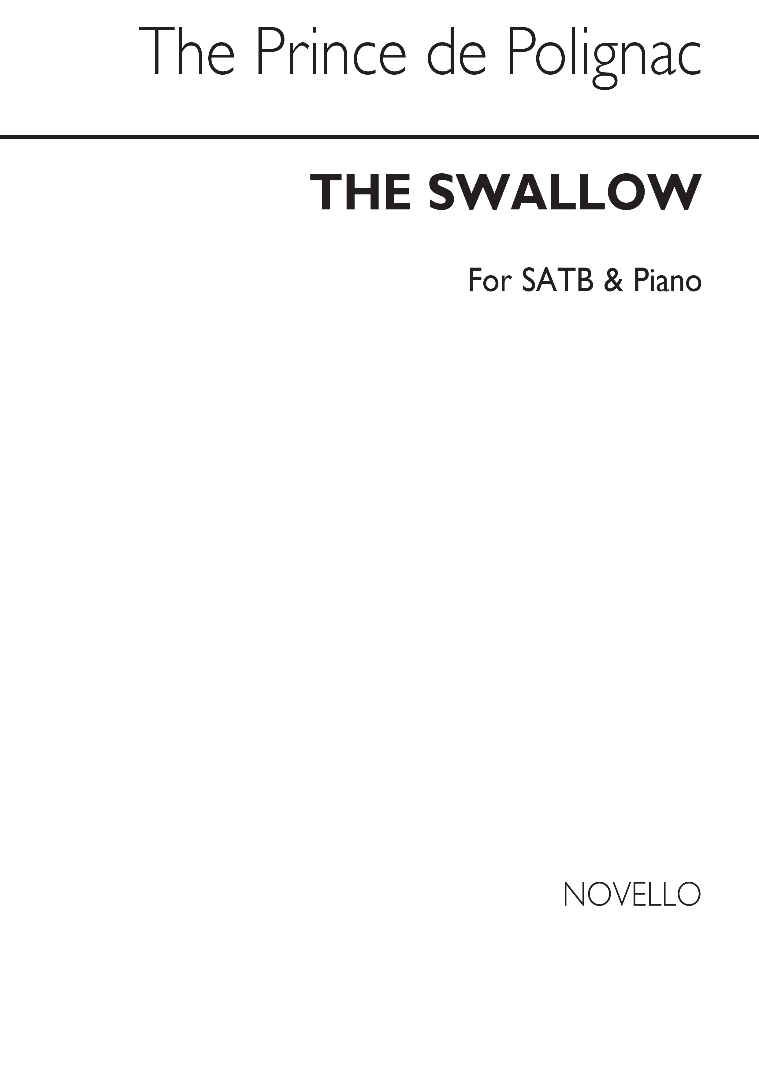 Prince De Polignac: The Swallow Satb/Piano