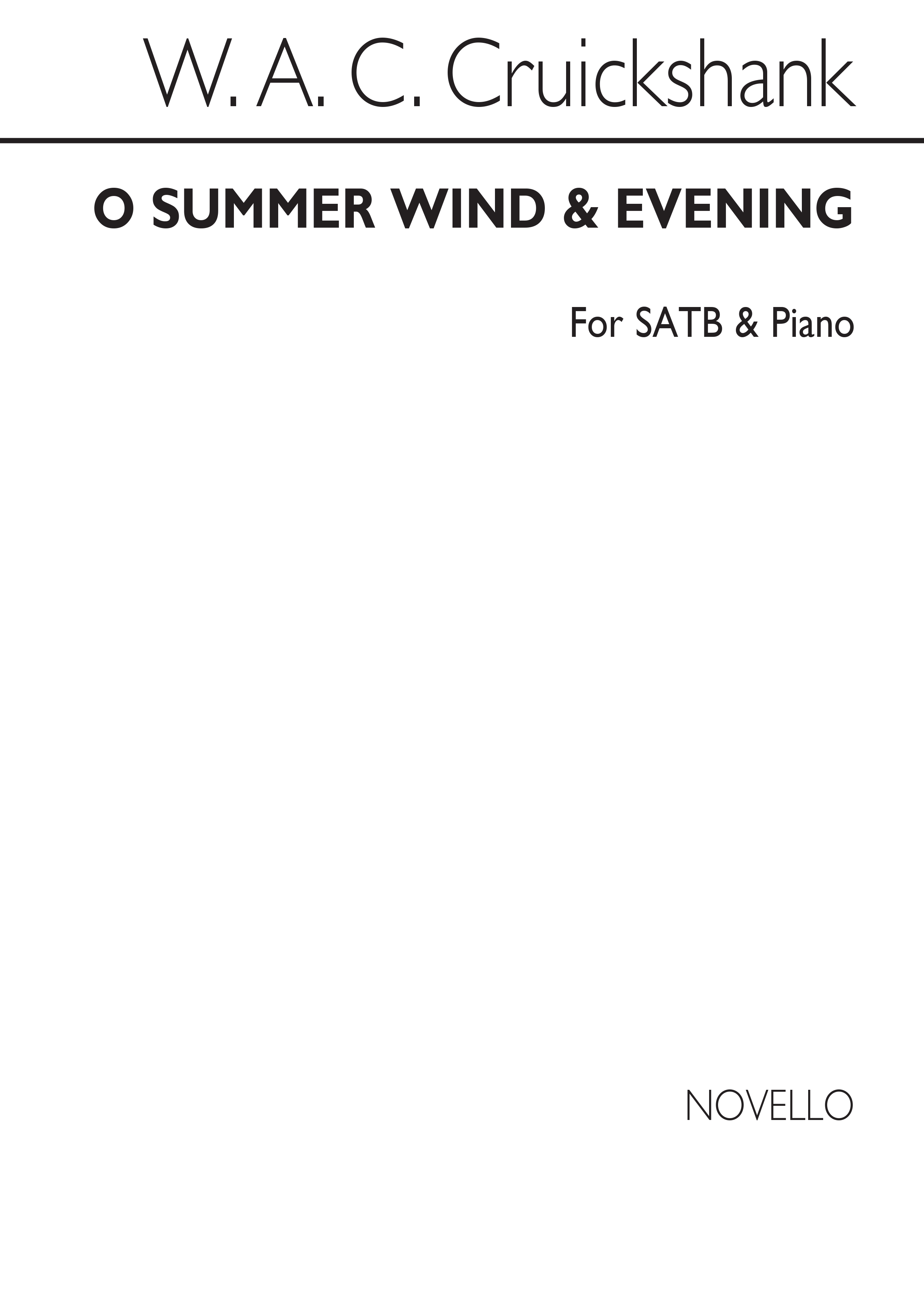 Cruickshank-o Summer Wind / Evening Satb/Piano