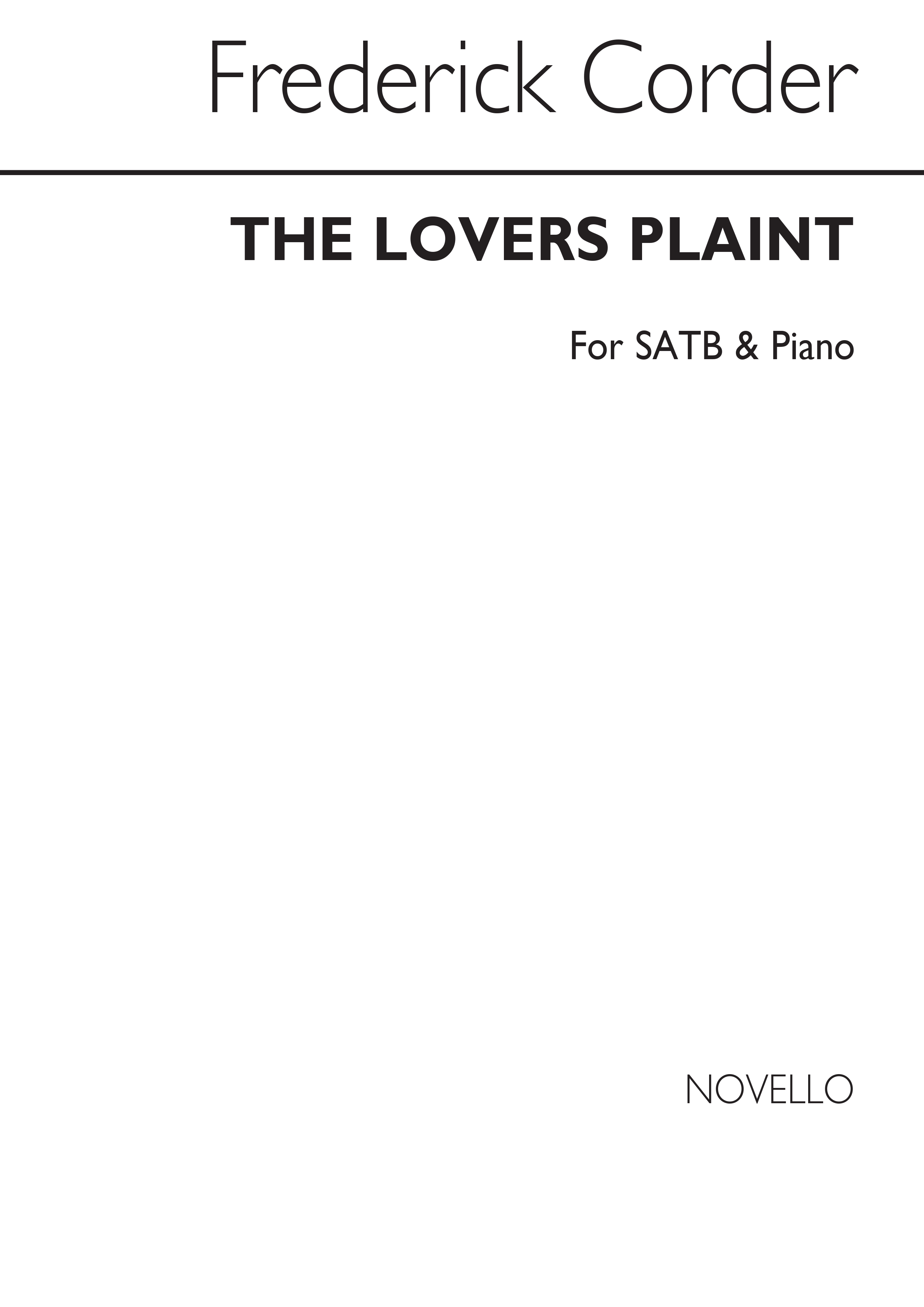 F.. Corder: The Lover's Plaint Satb/Piano