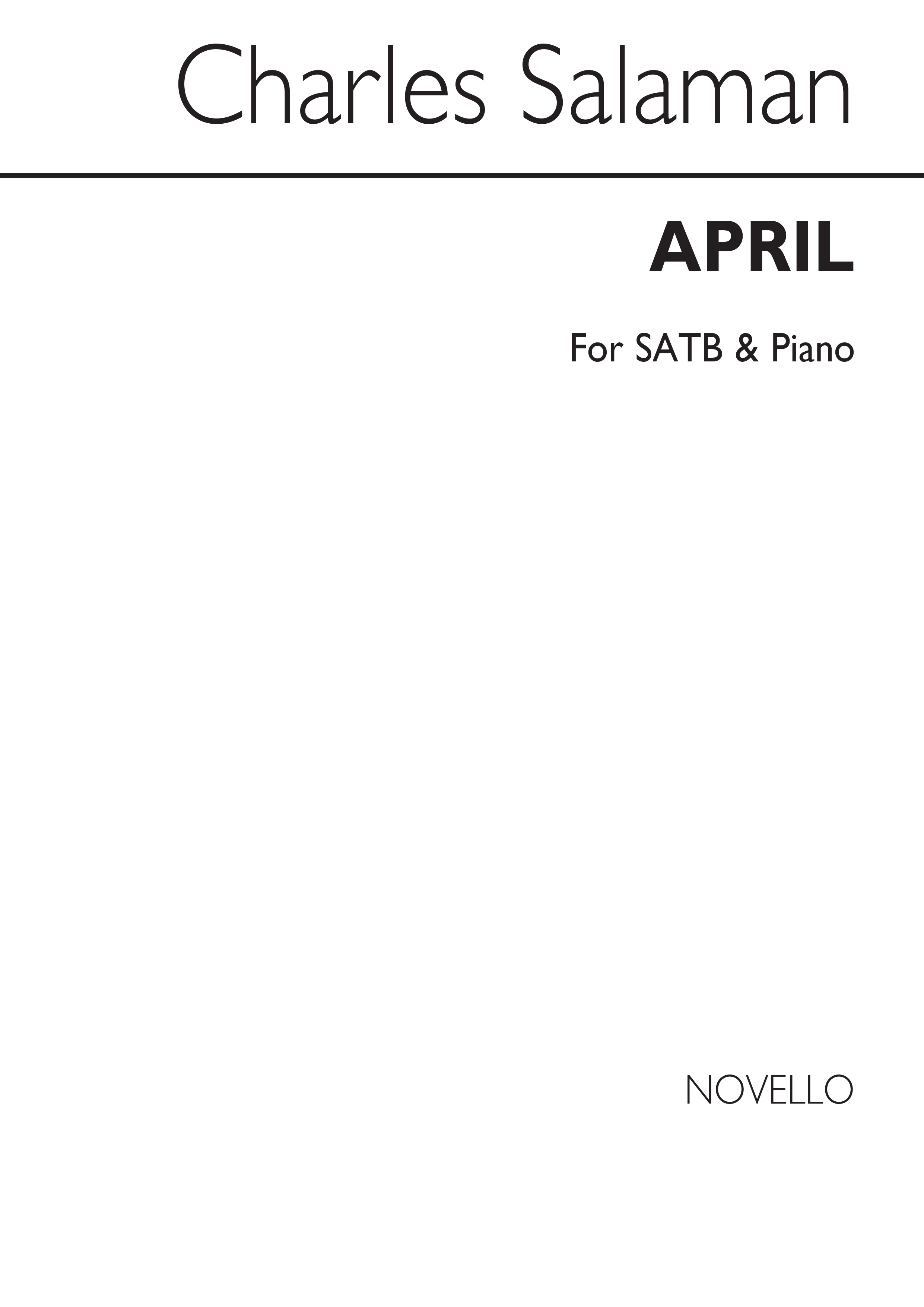 Charles Salaman: April Satb/Piano