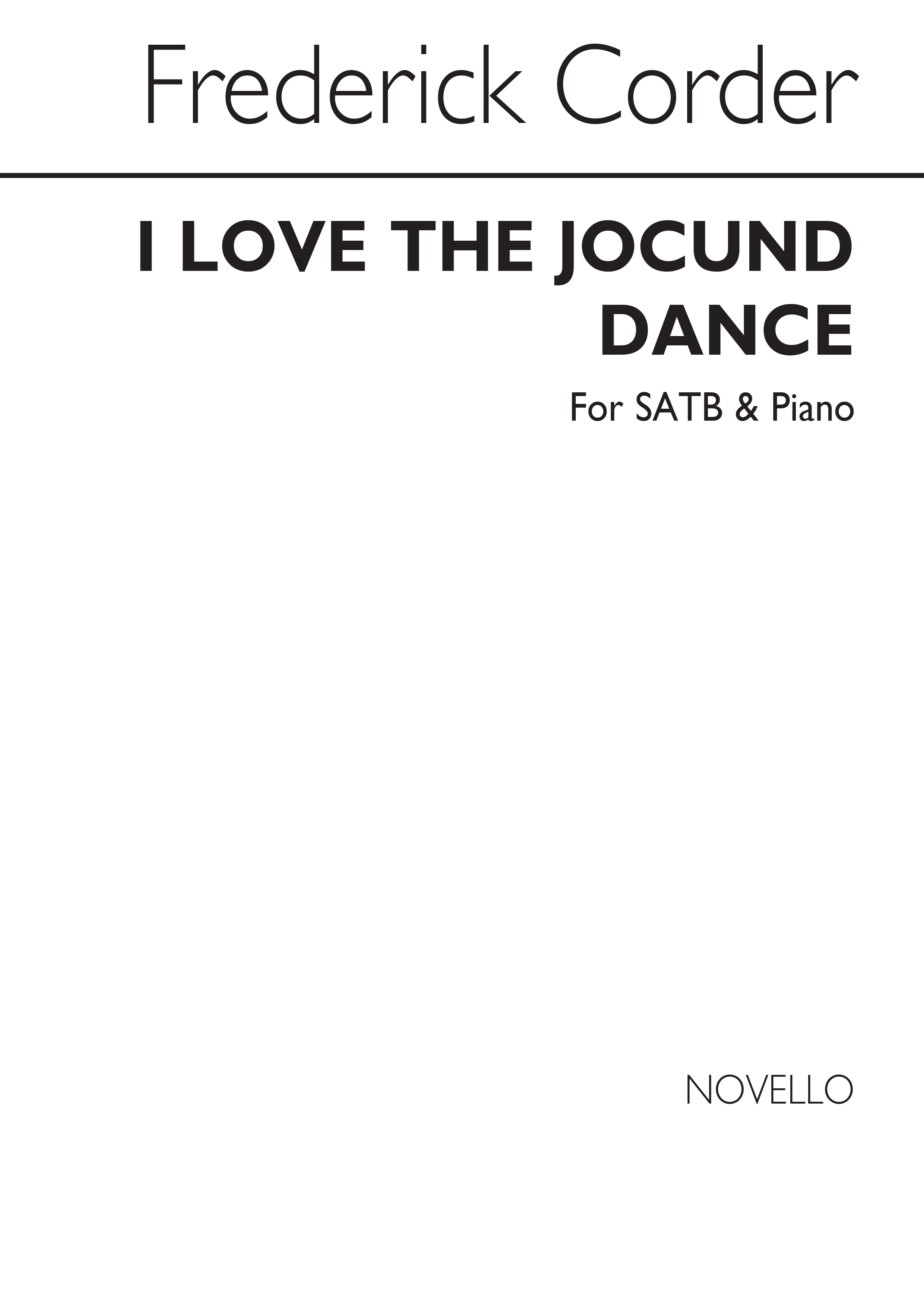 F.. Corder: I Love The Jocund Dance Satb/Piano