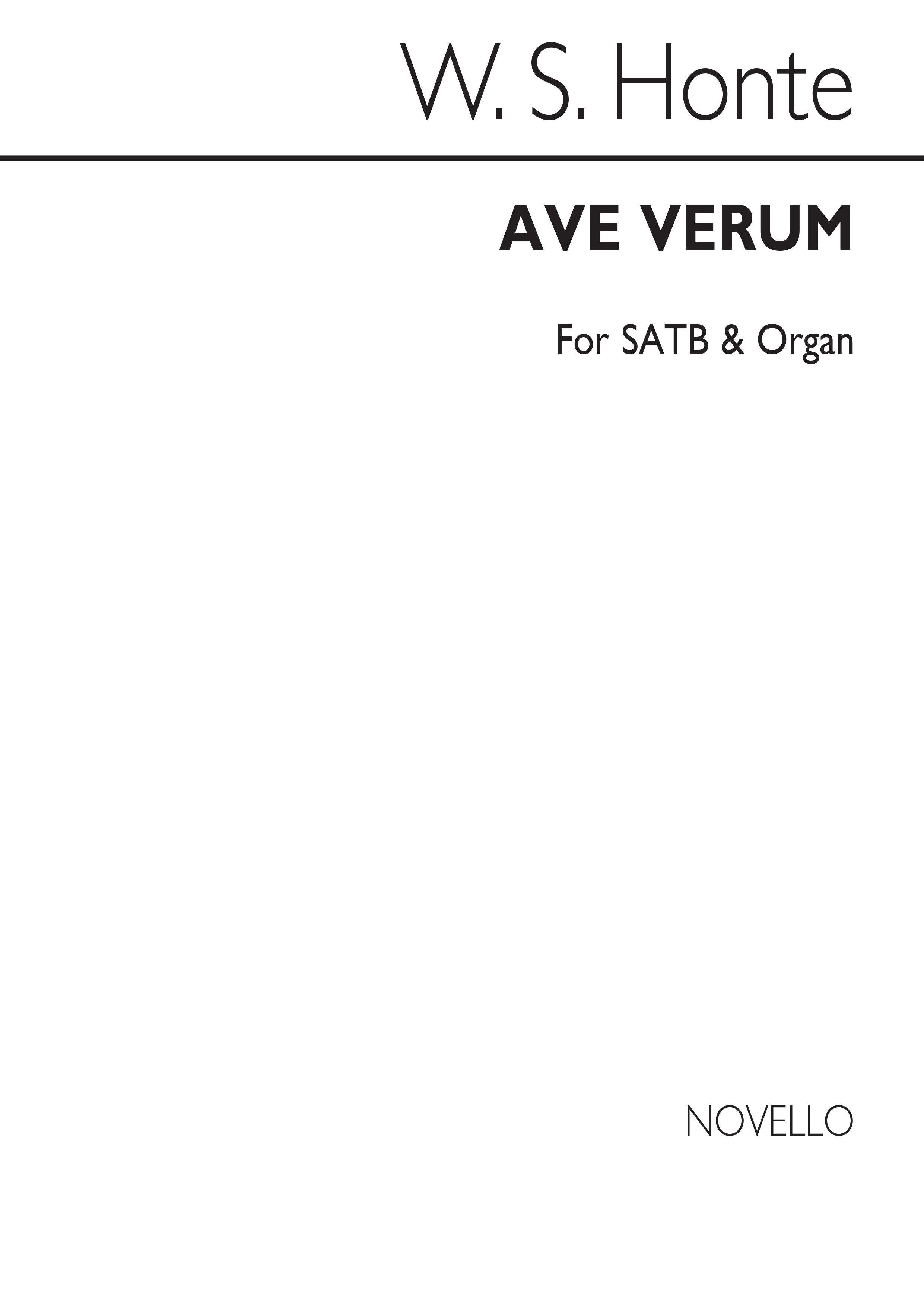 WIlliam Stevenson Hoyte: Ave Verum (Jesu, Word Of God Incarnate) SATB/Organ
