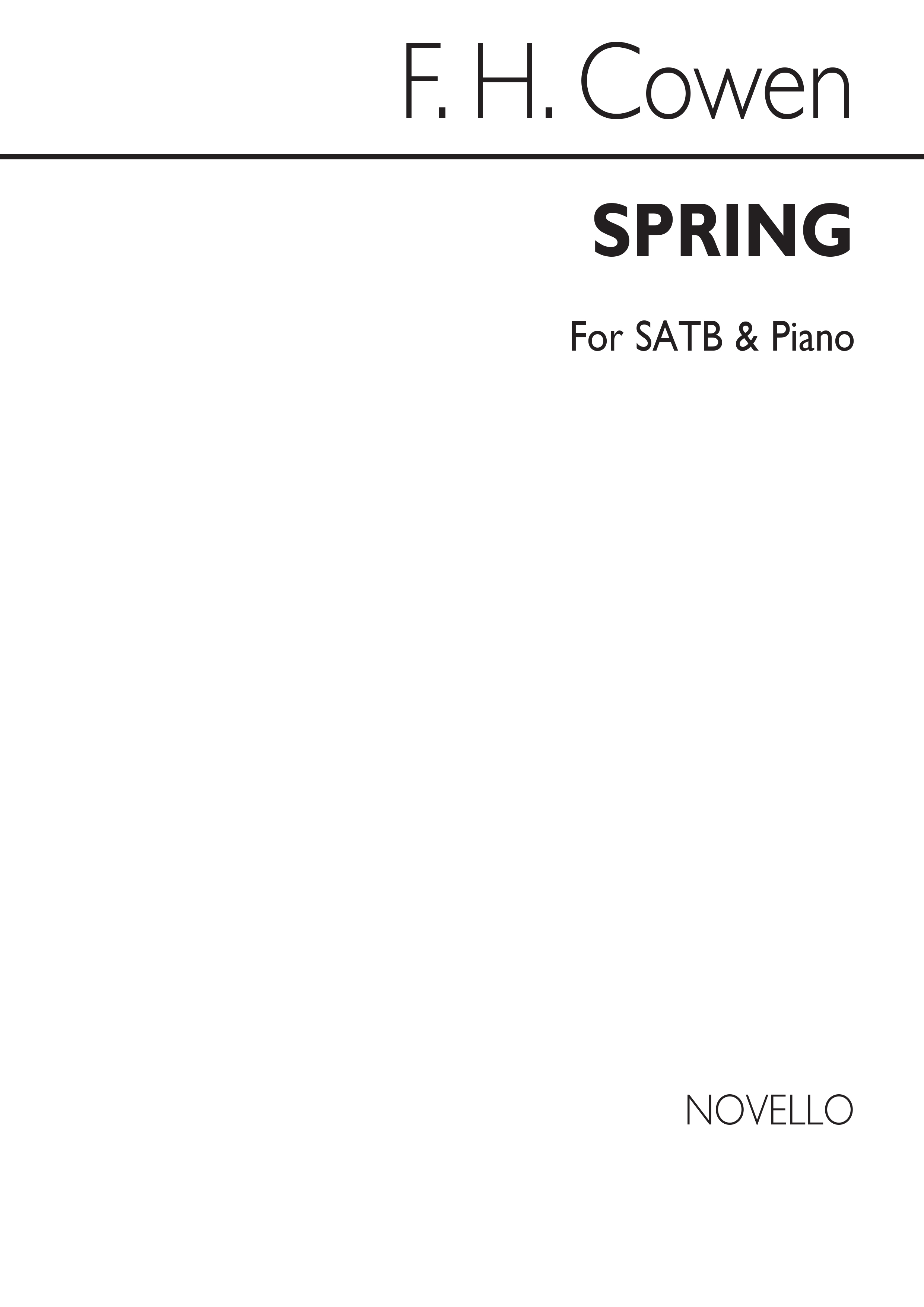 Frederic H. Cowen: Spring Satb/Piano