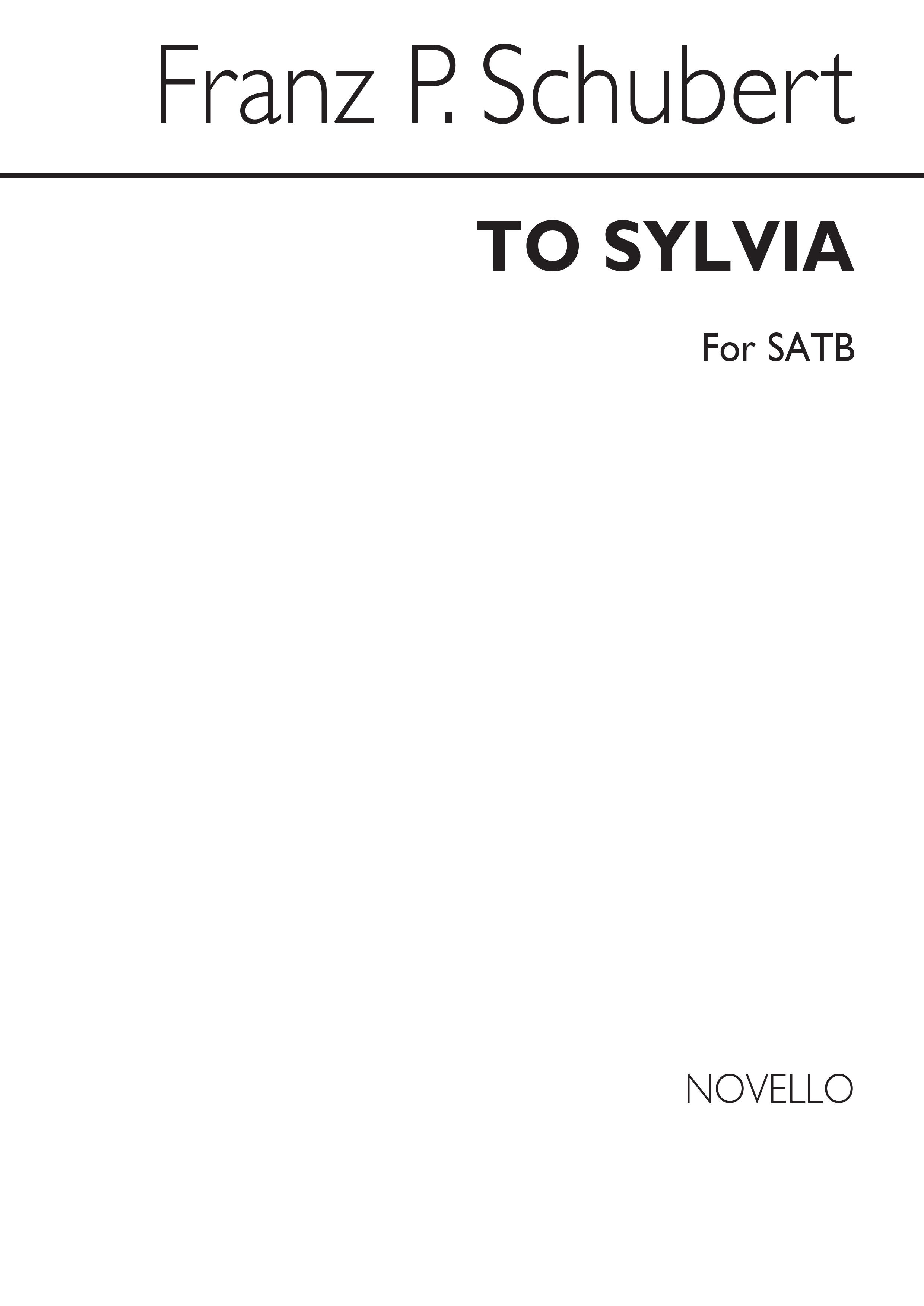 Schubert To Sylvia Satb (Mt 635)