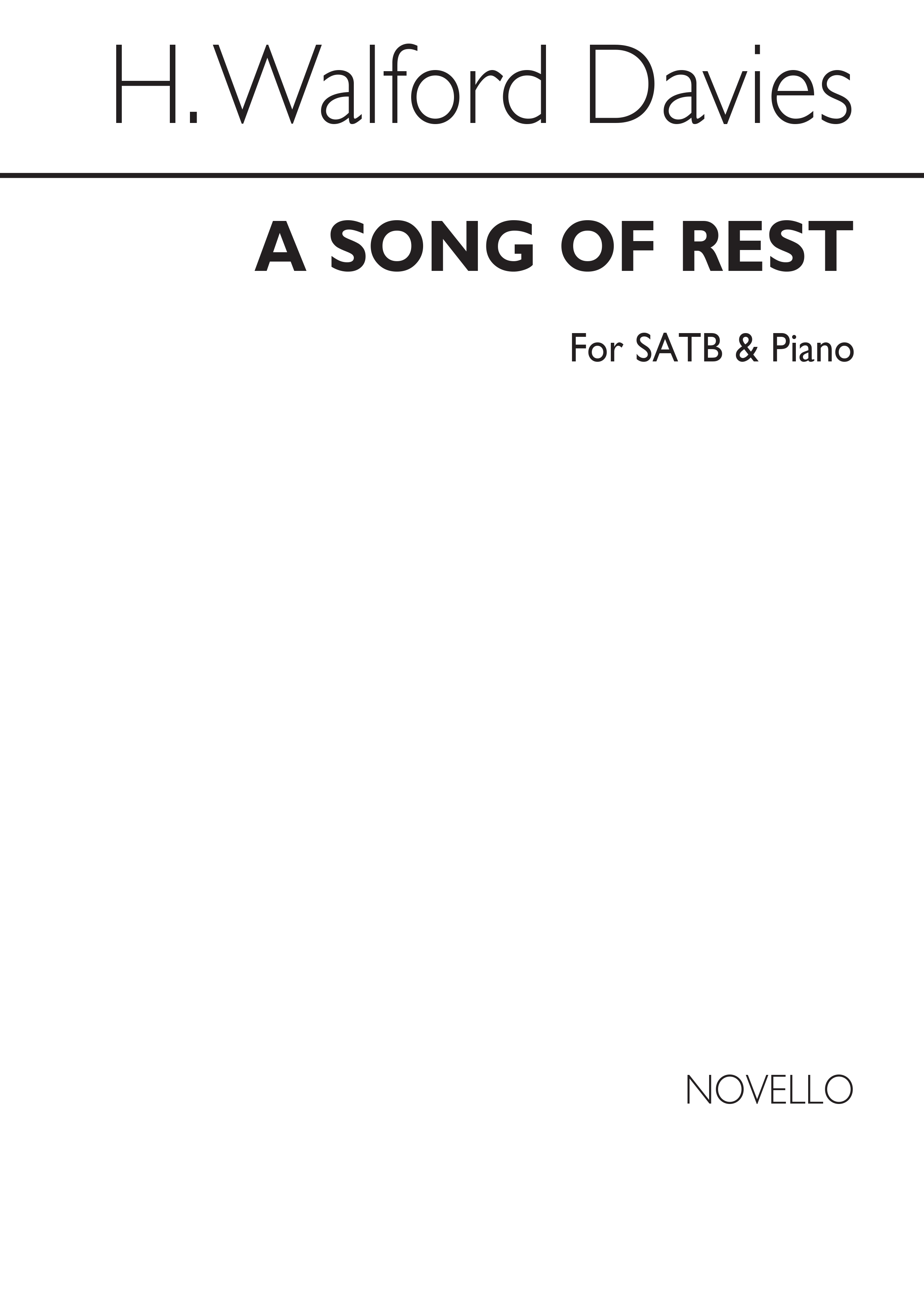 Walford-davies A Song Of Rest Satb/Piano
