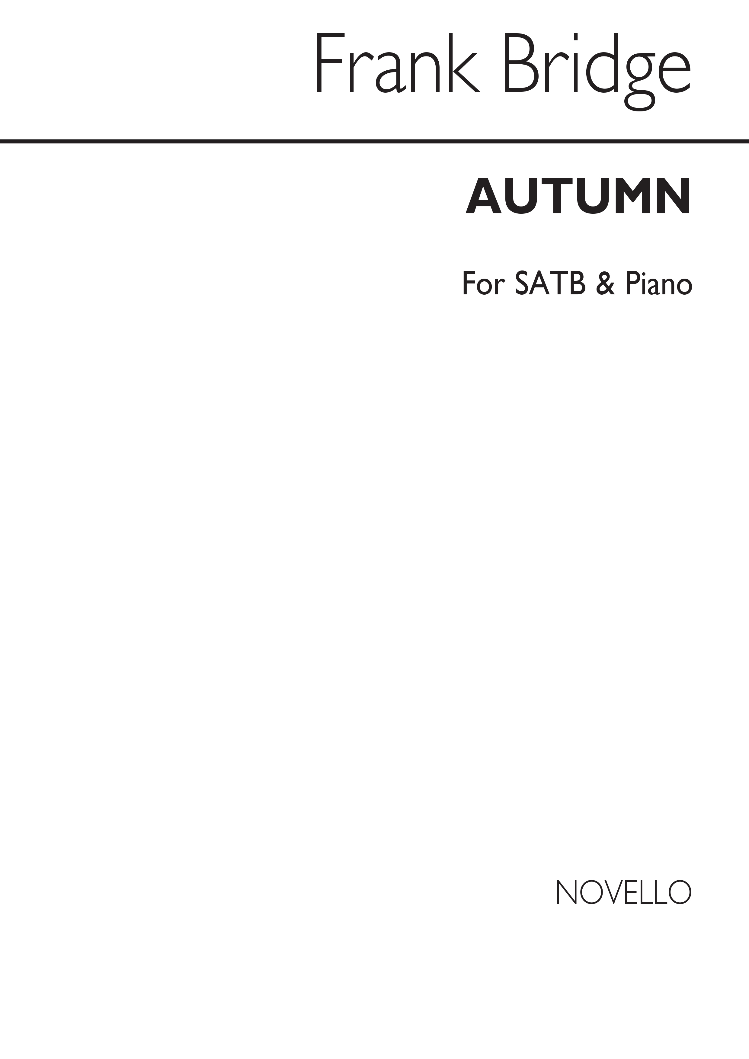 Frederick Bridge: Autumn Satb/Piano