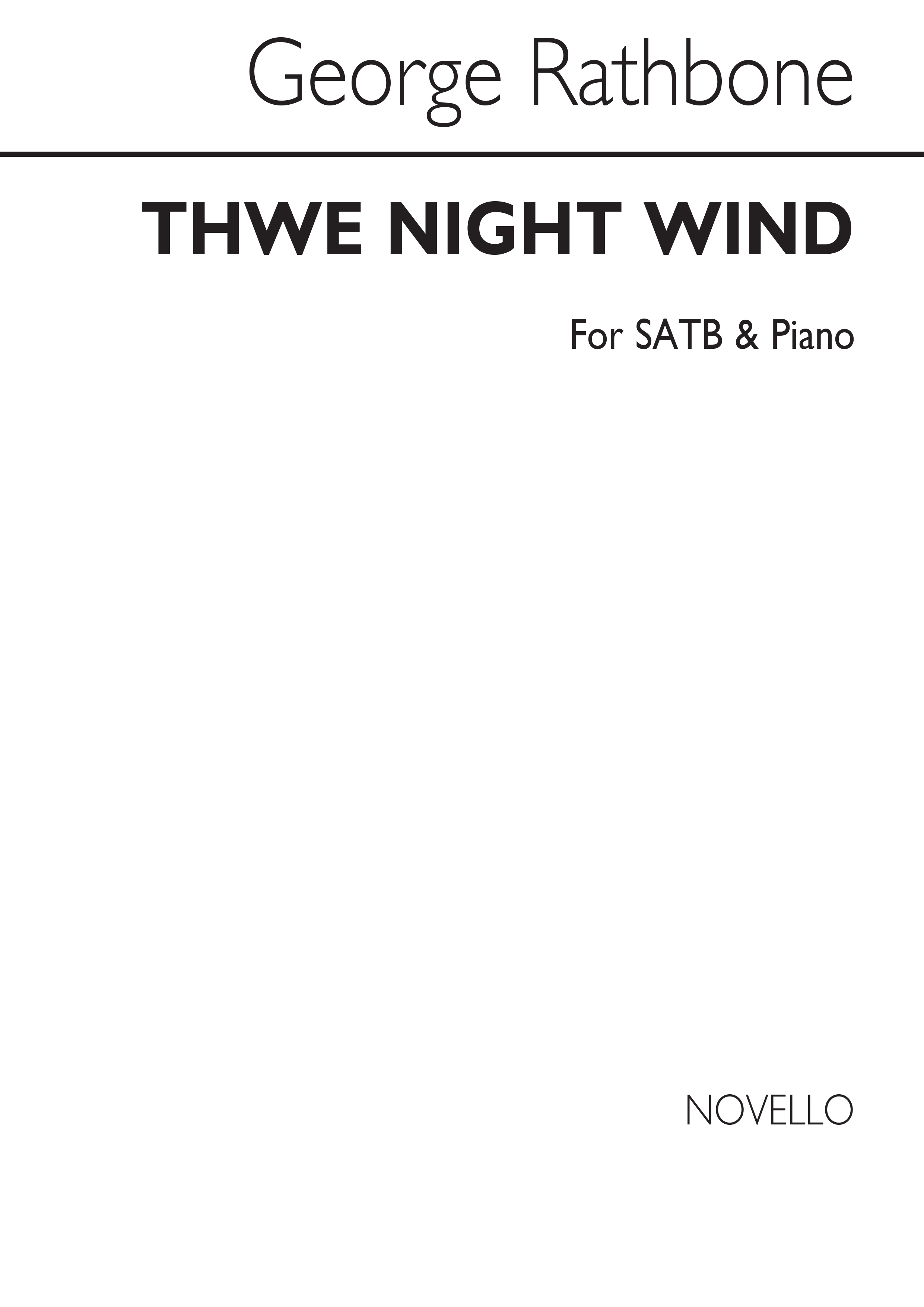 George Rathbone: The Night Wind Satb/Piano