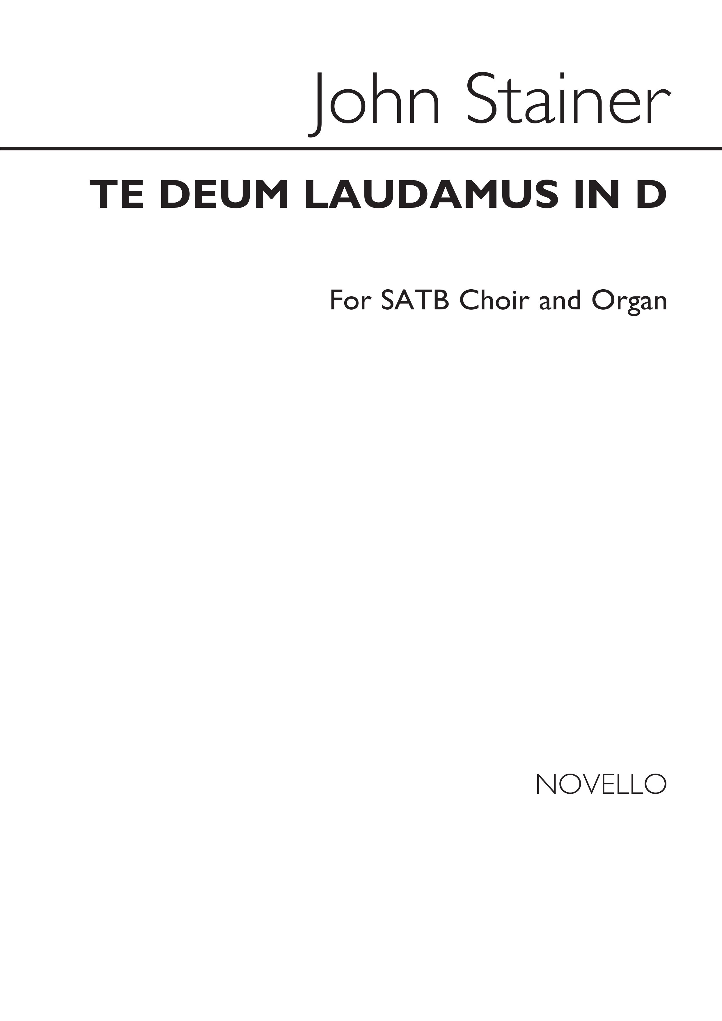John Stainer: Te Deum Laudamus In C Satb/Organ