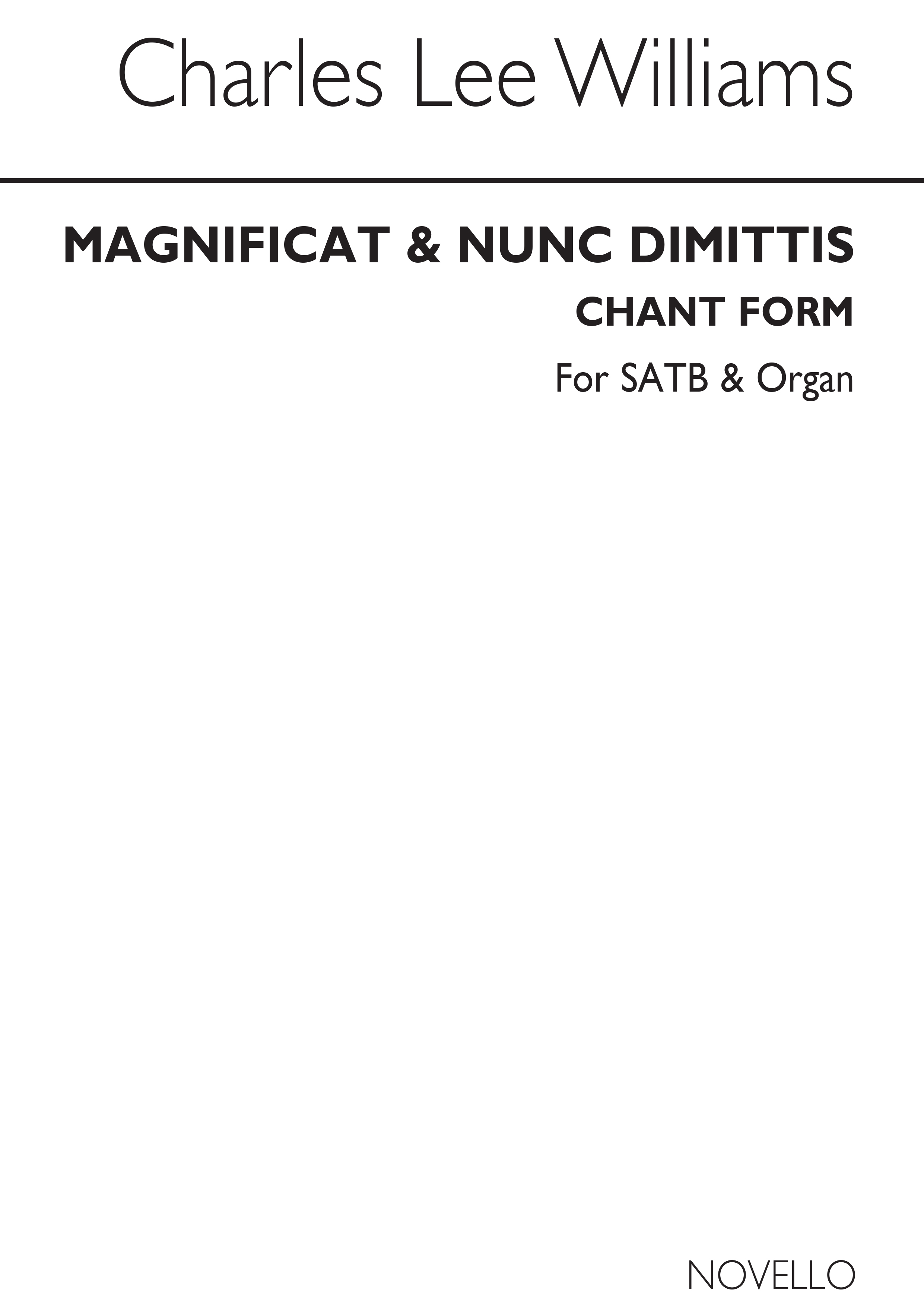 Lee Williams Magnificat And Nunc Dimittis (Chant Form) Satb/Organ