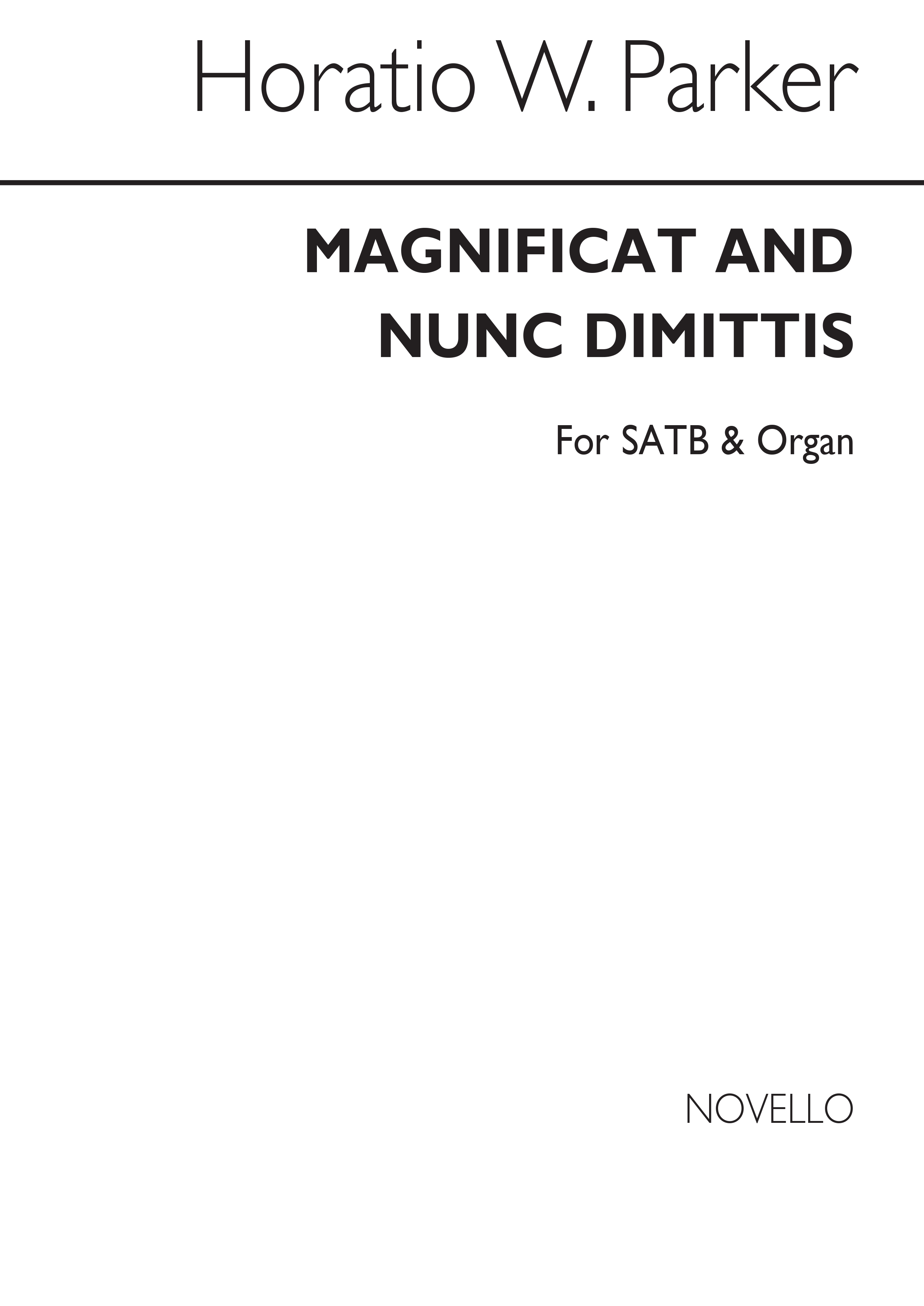 Parker, H Magnificat And Nunc Dimittis In E Flat (Op34) Satb/Organ