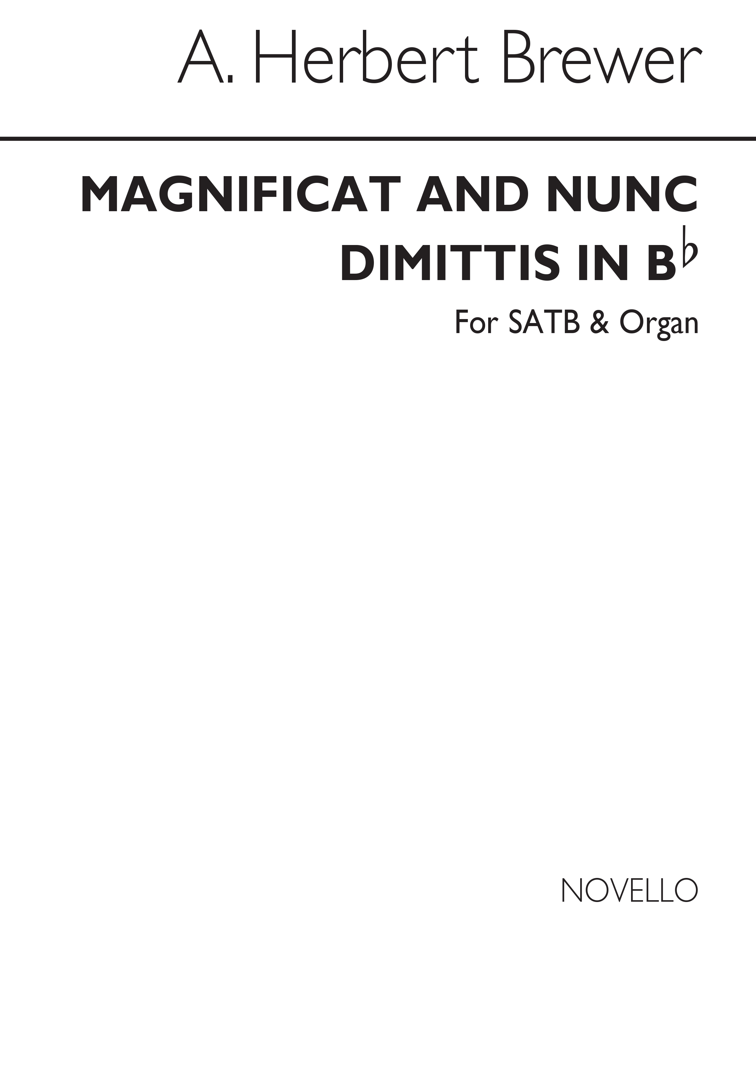 A. Herbert Brewer: Magnificat And Nunc Dimittis In B Flat Satb/Organ