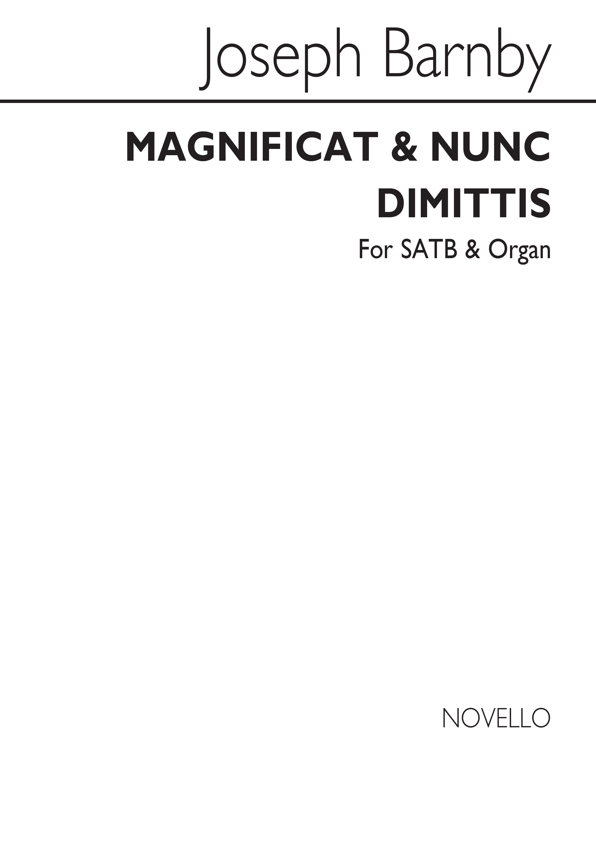 Joseph Barnby: Magnificat and Nunc Dimittis in E Flat
