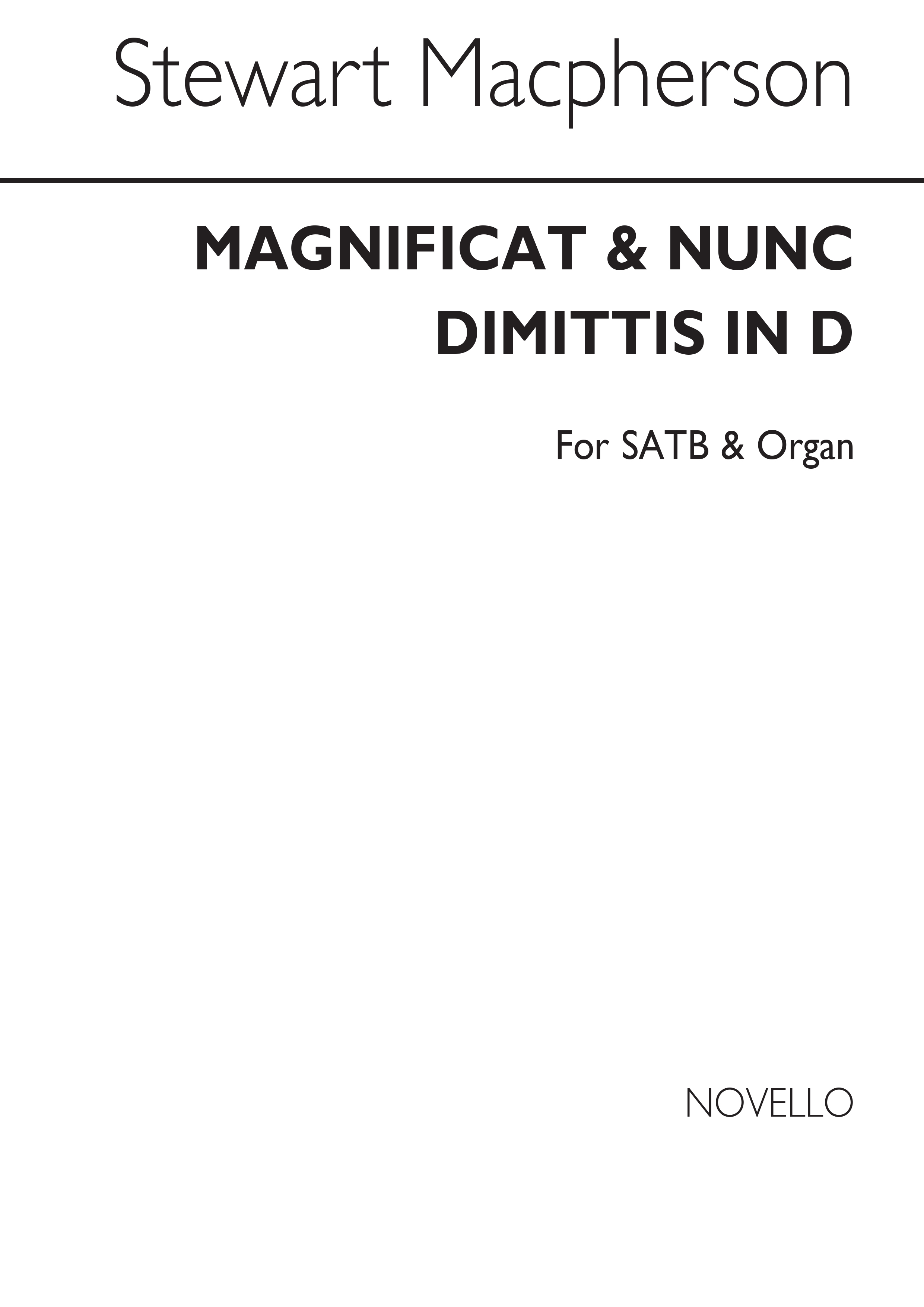 Stewart Macpherson: Magnificat And Nunc Dimittis In D Satb/Organ