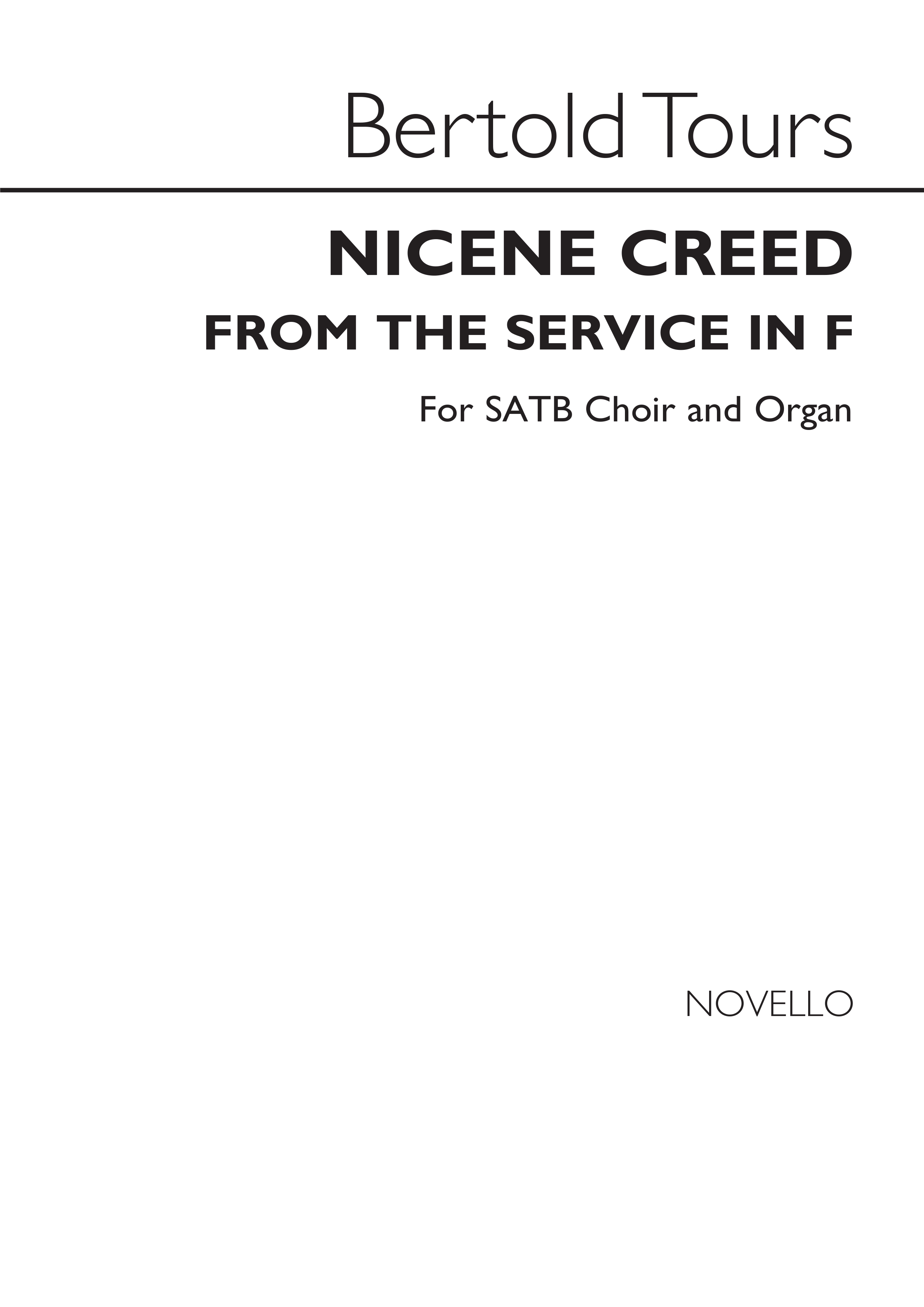 Berthold Tours: The Nicene Creed In F (From Tours Service In F) Satb/Organ