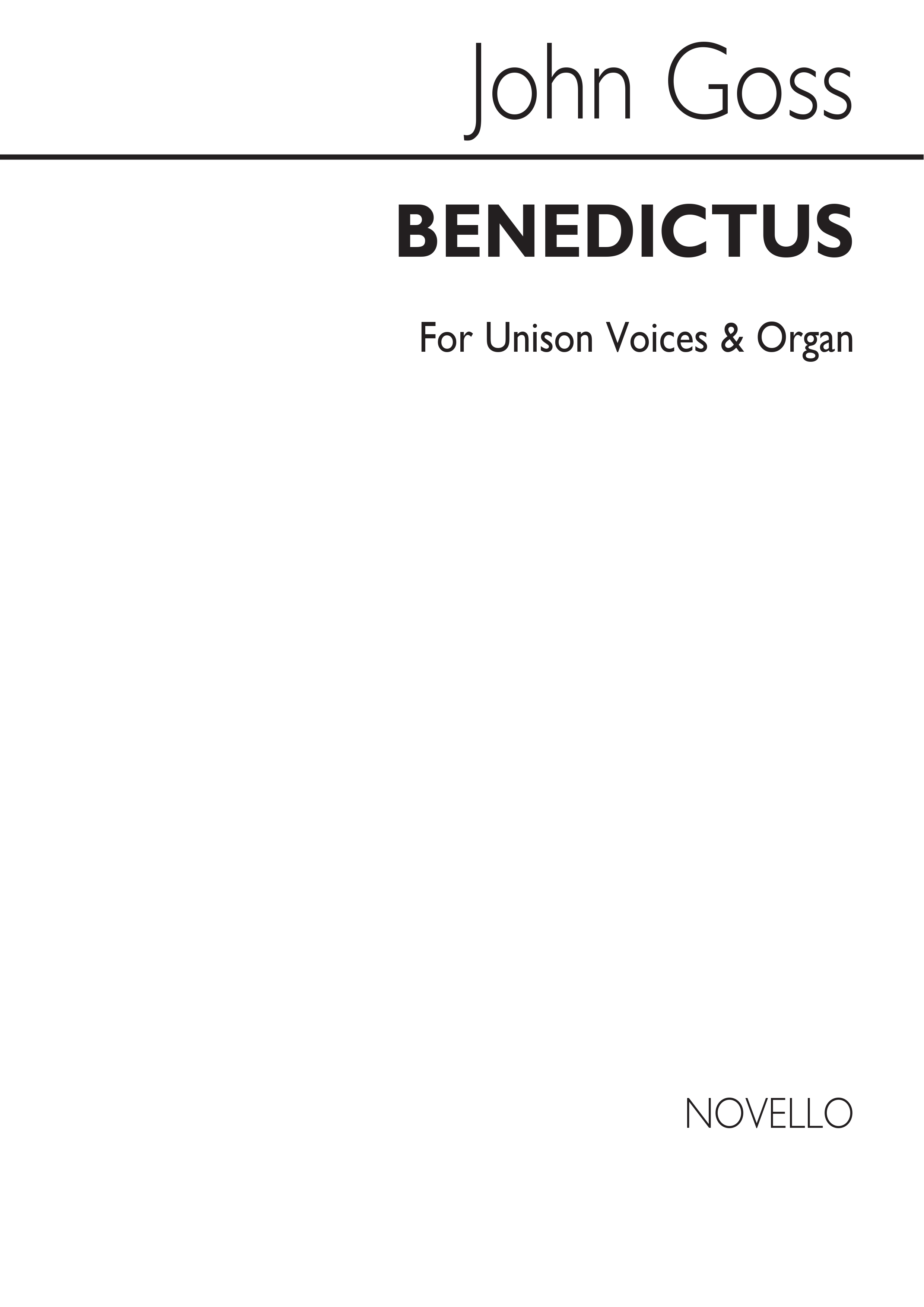 Goss Benedictictus In A Unison