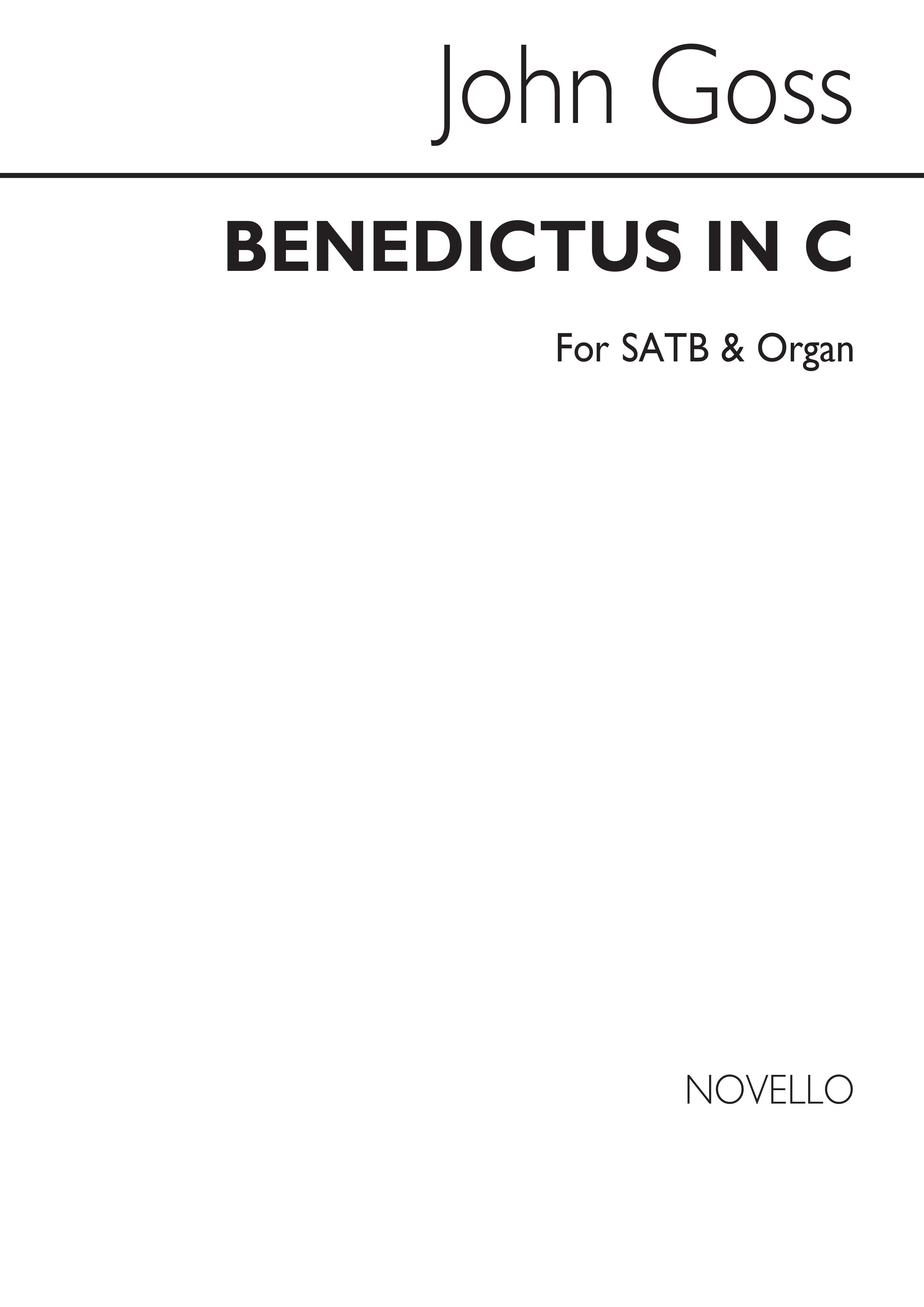 John Goss: Benedictus In C Satb/Organ