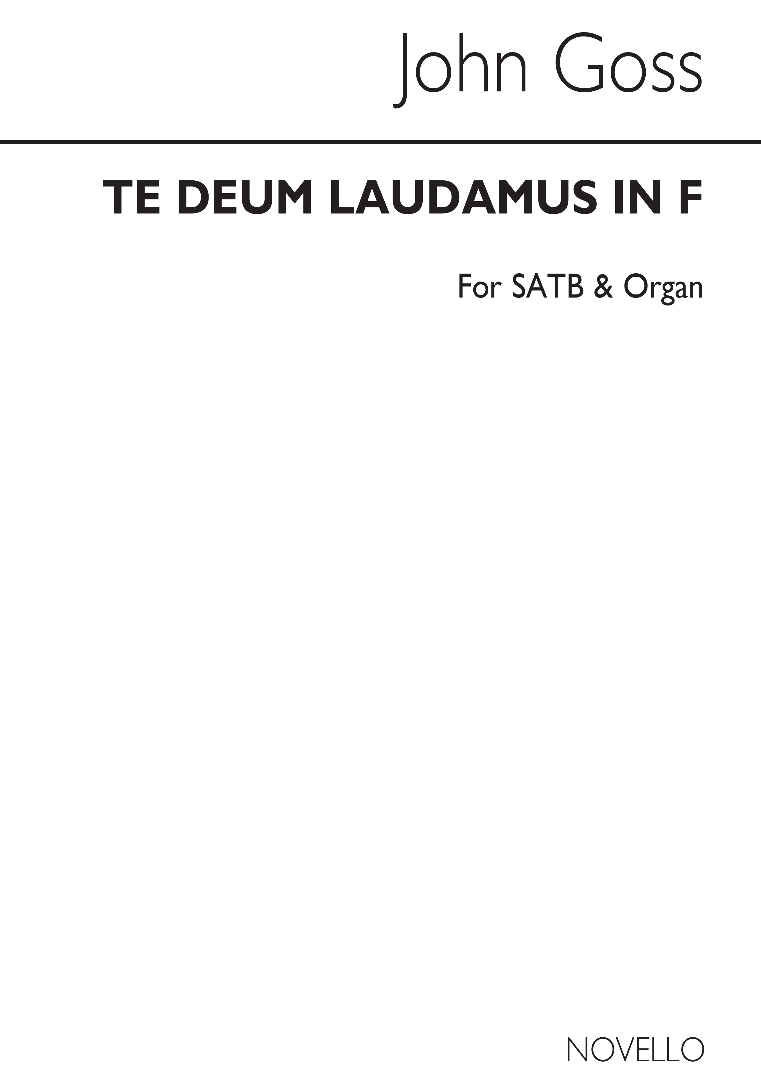 John Goss: Te Deum Laudamus In F Satb/Organ