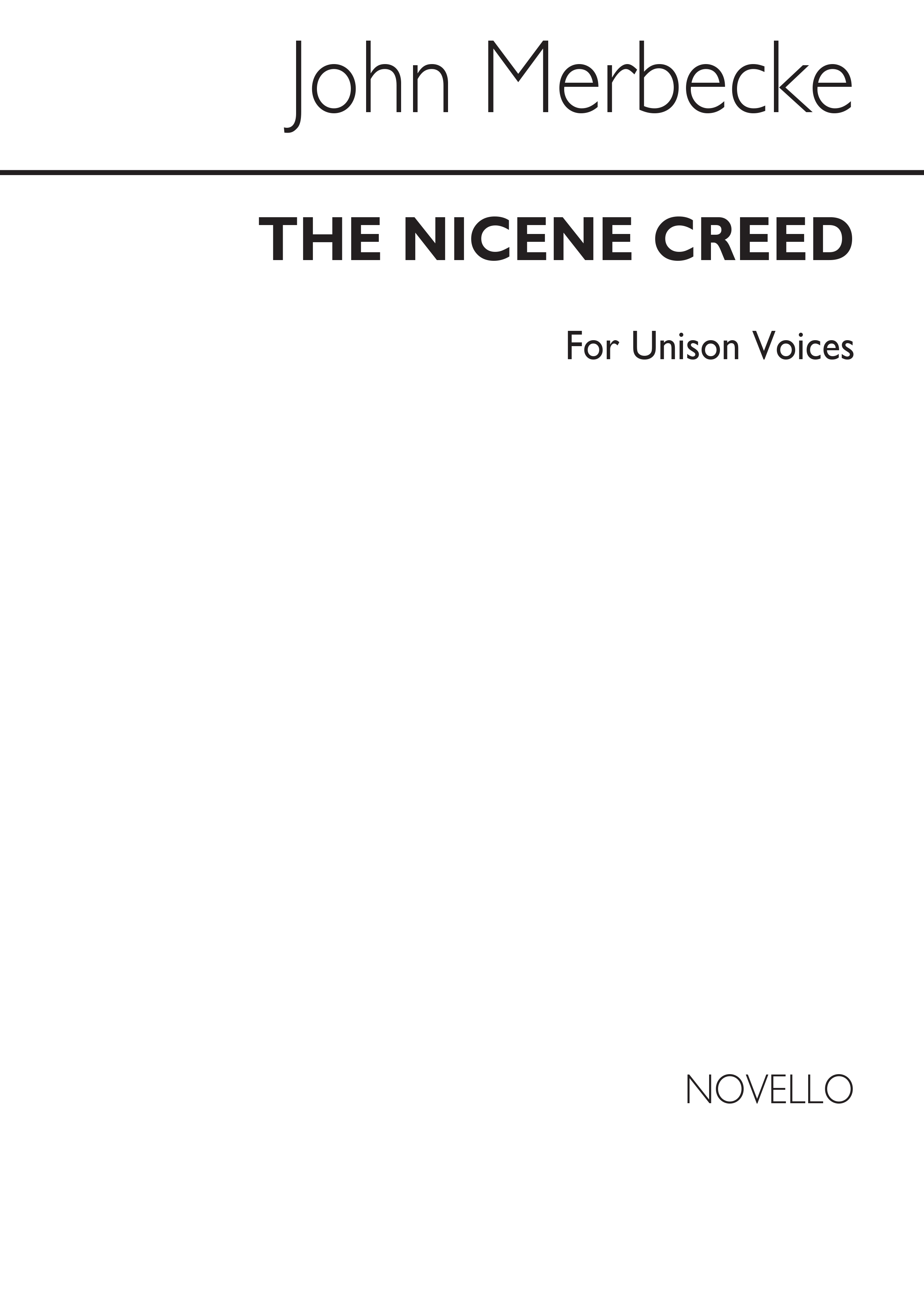 John Merbecke: The Nicene Creed Unison (Arranged By John Stainer)