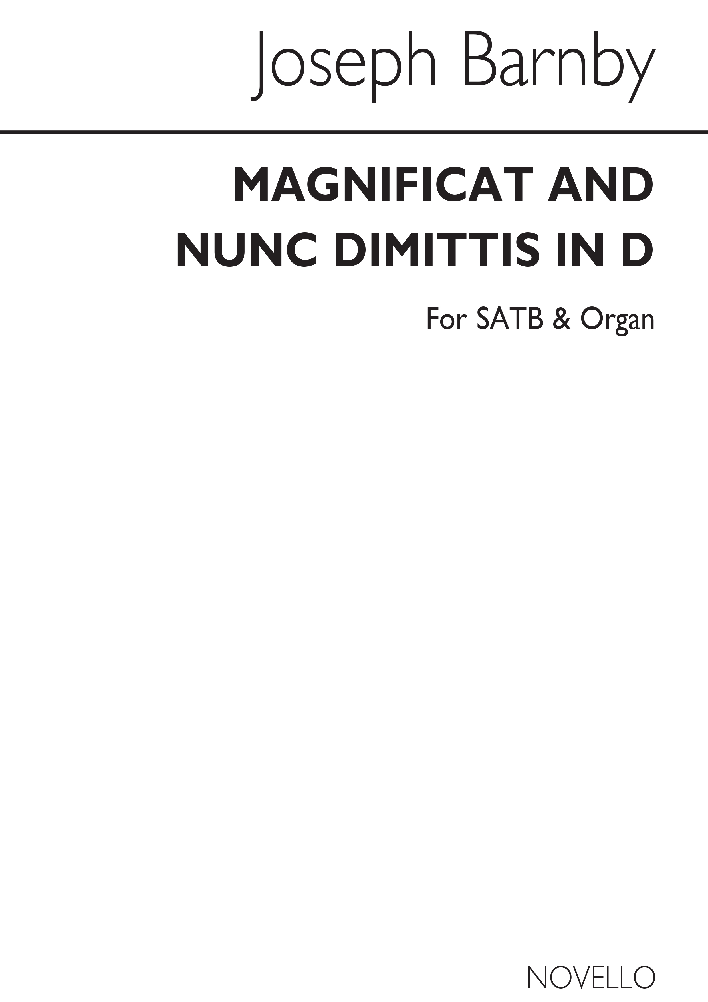 Sir Joseph Barnby: Magnificat And Nunc Dimittis In C Satb/Organ