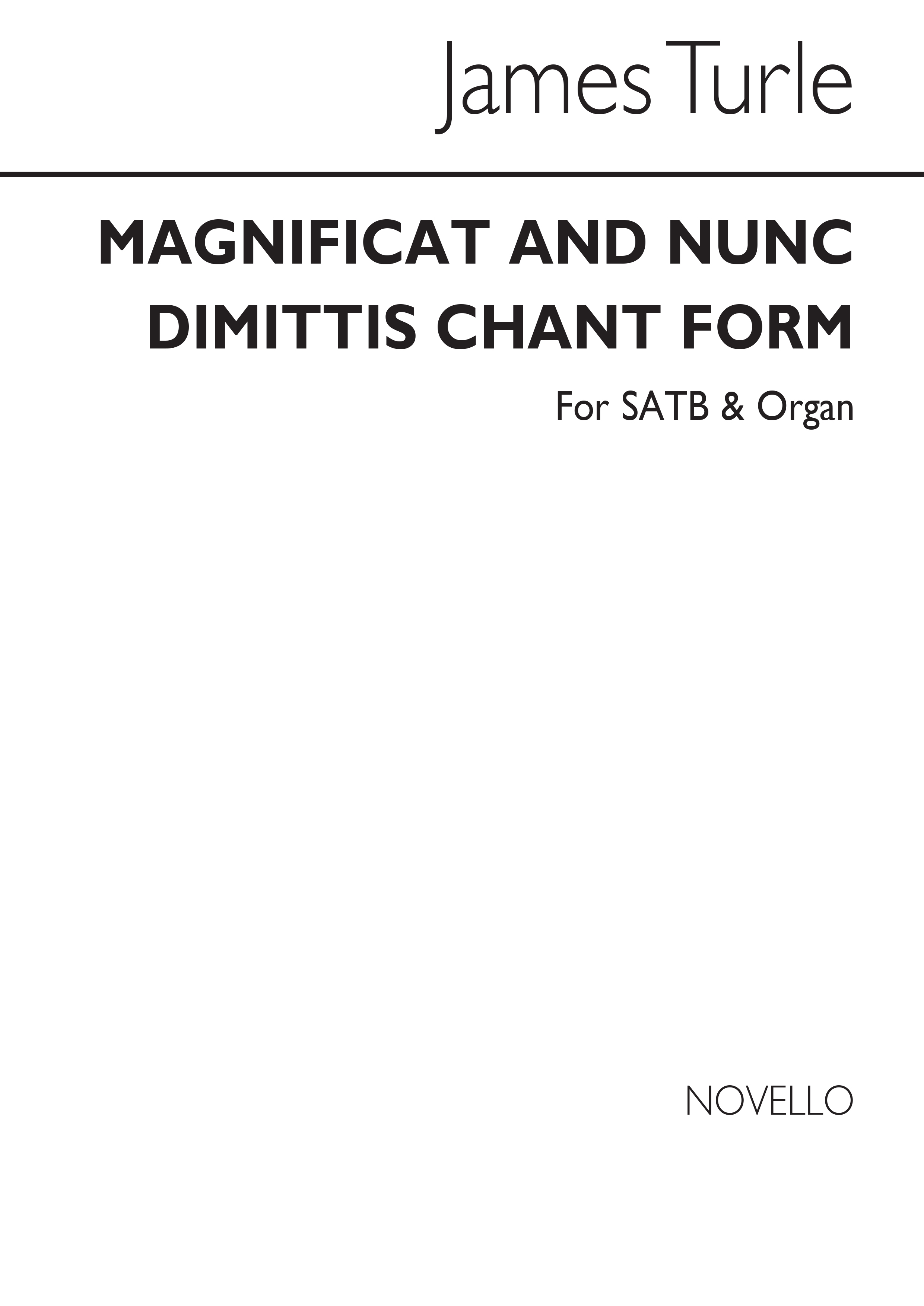 James Turle: Magnificat And Dimittis (Chant Form) In E Flat Satb/Organ