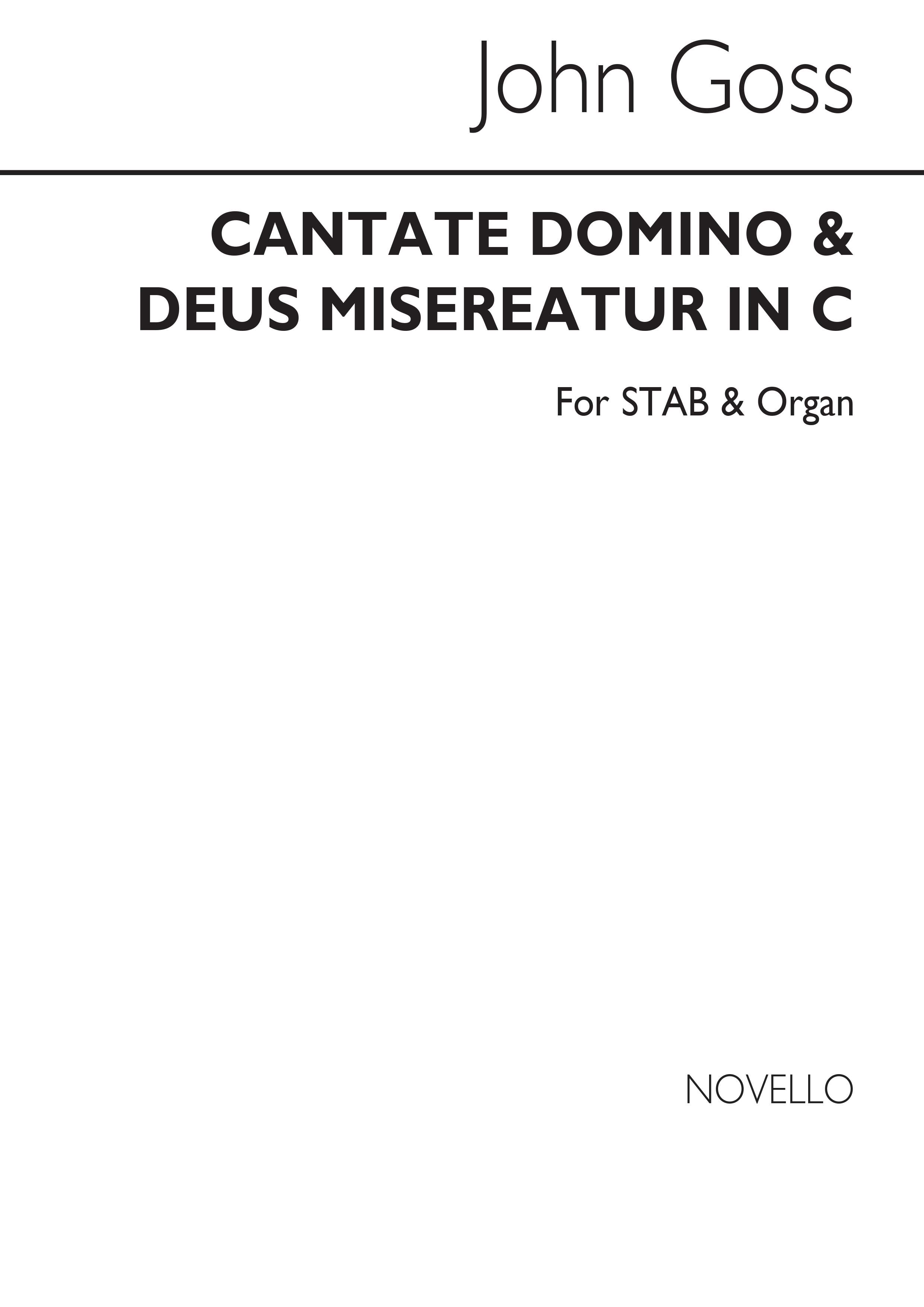 John Goss: Cantate Domino And Deus Misereatur In C Satb/Organ