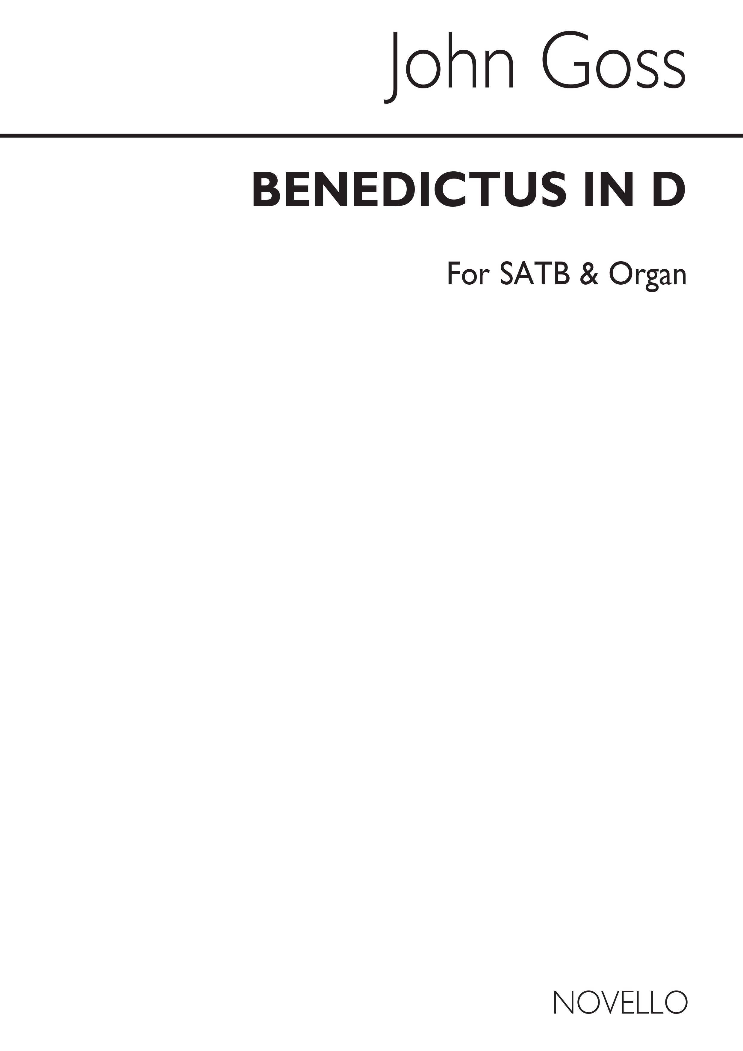 John Goss: Benedictus In D Satb/Organ