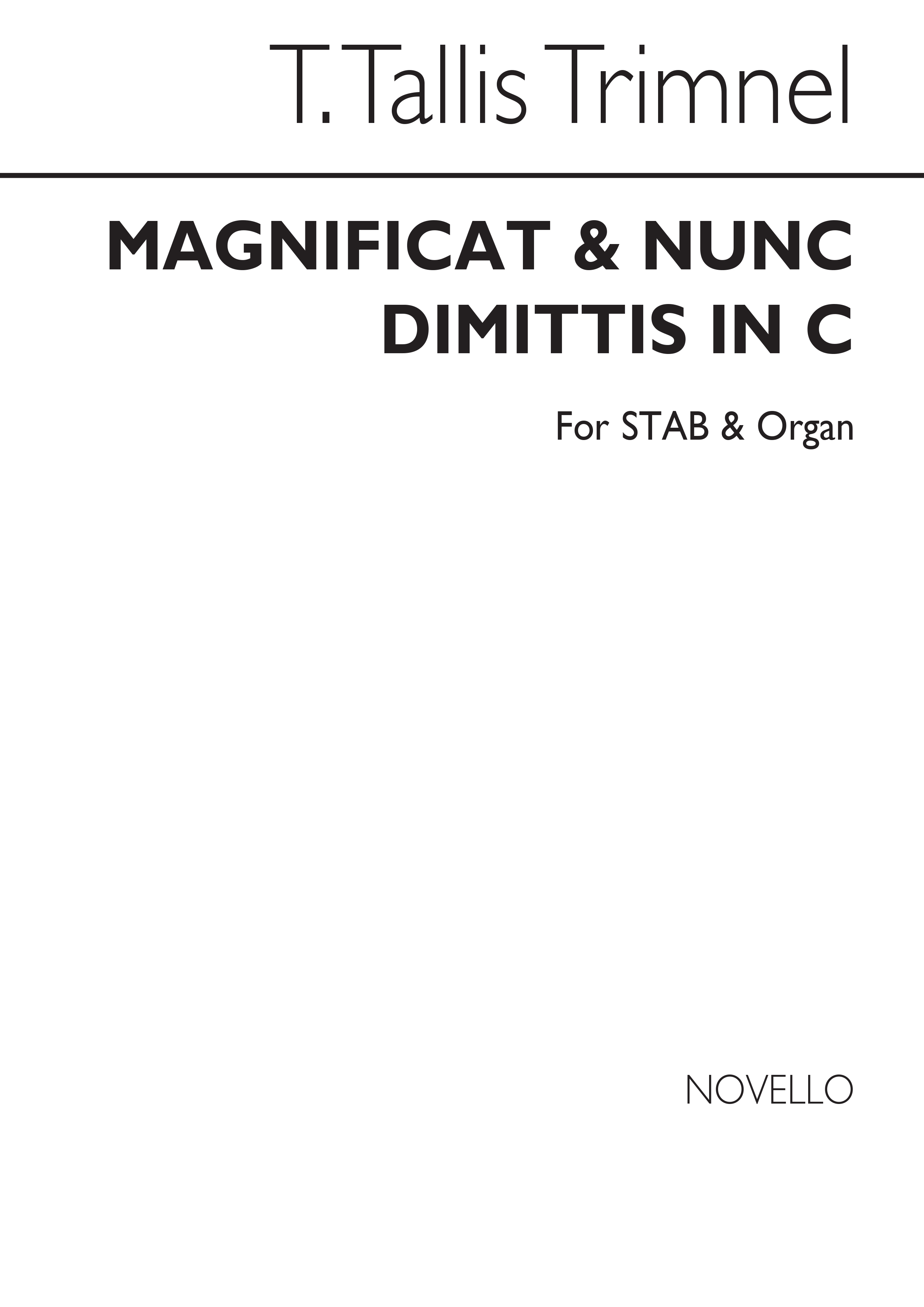 T.T. Trimnell: Magnificat And Nunc Dimittis In C Satb/Organ