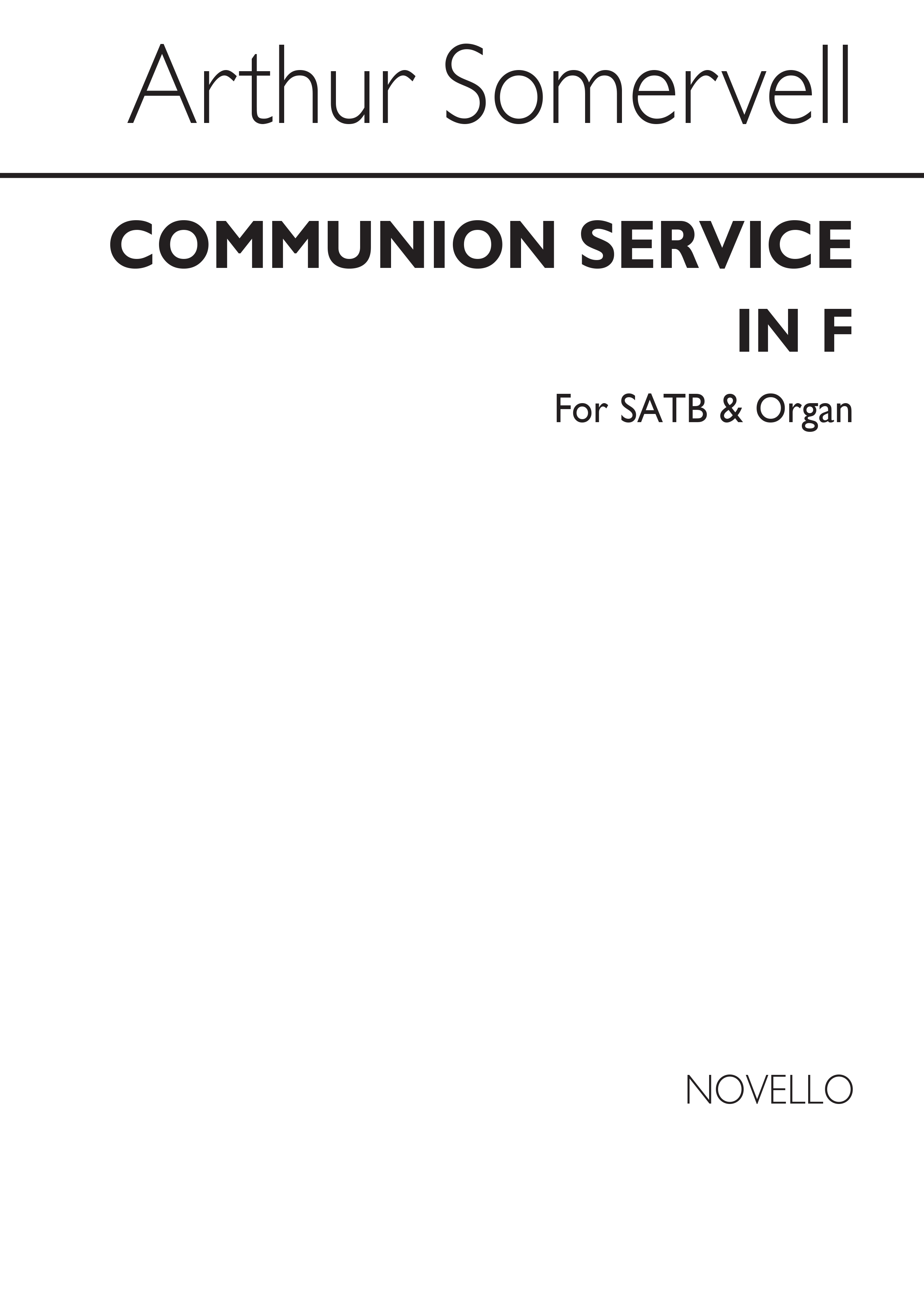 Arthur Somervell: Communion Service In F Satb/Organ