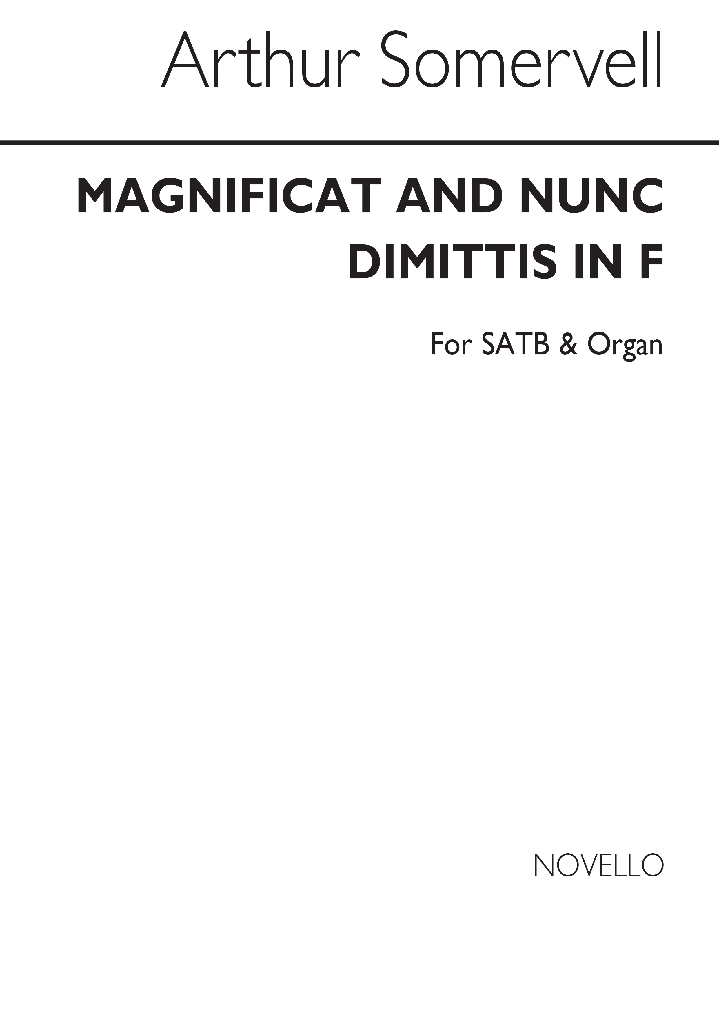 Somervell Magnificat And Nunc Dimittis In F Satb