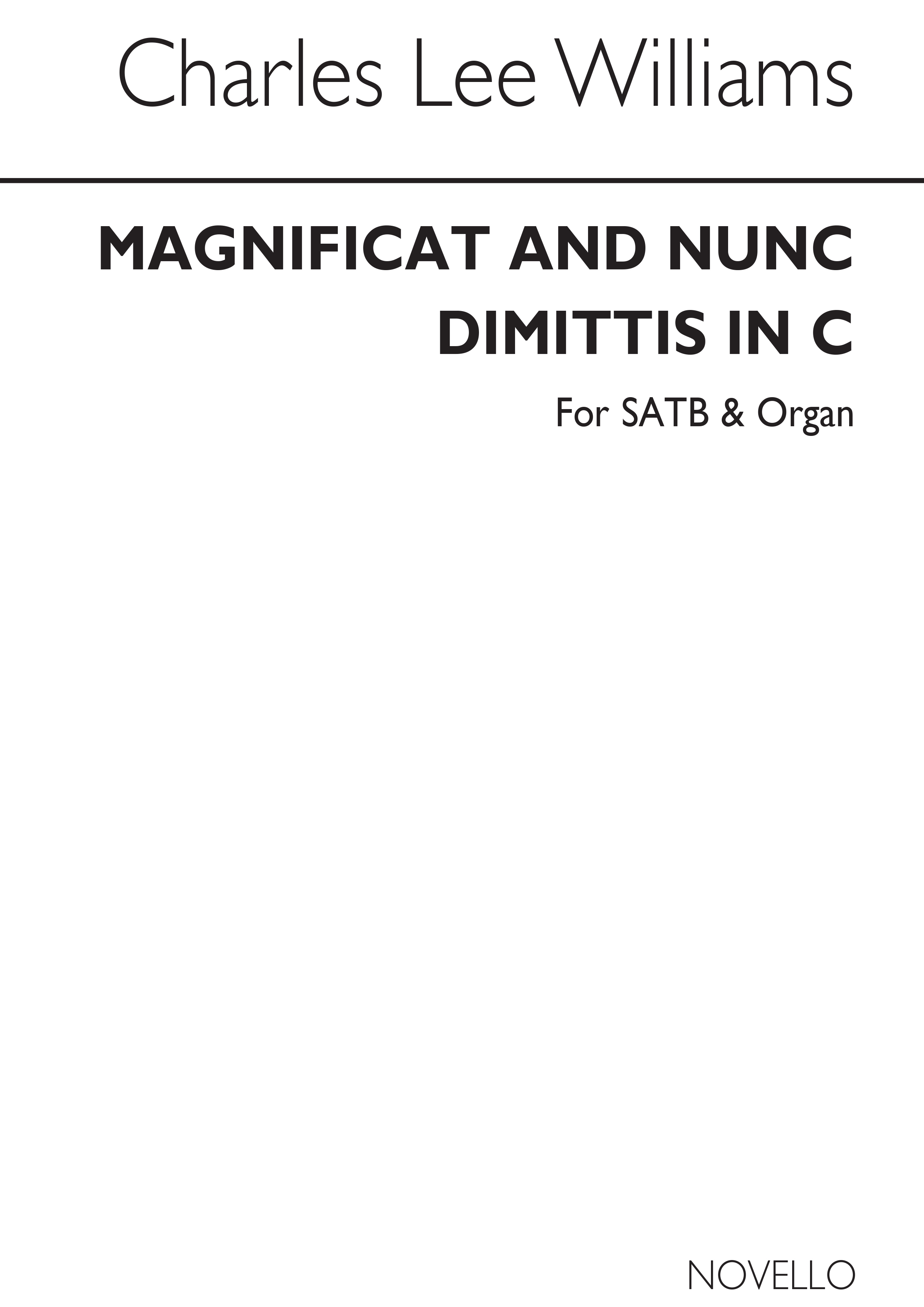 Lee Williams Magnificat And Nunc Dimittis In C Satb/Organ